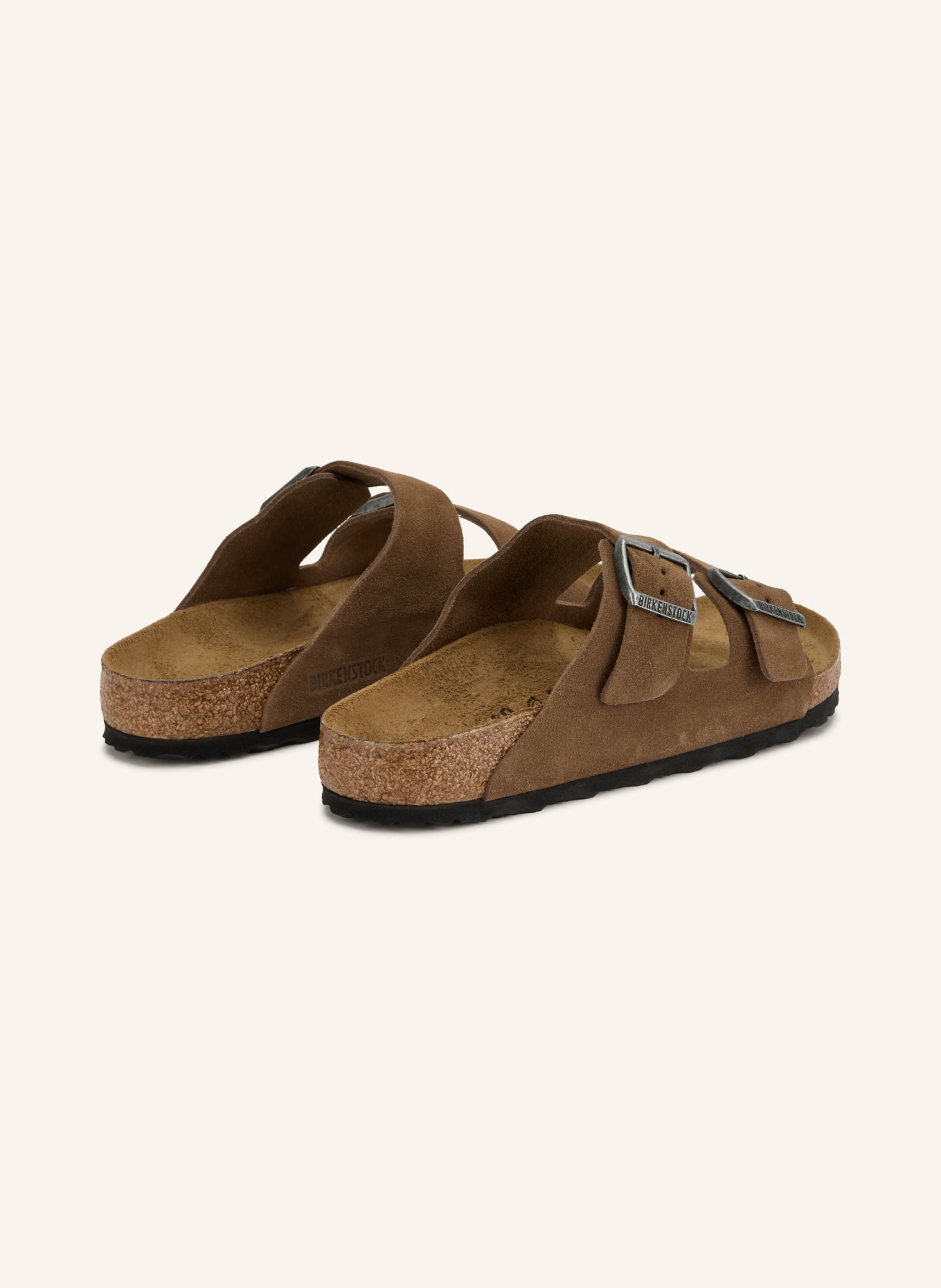 BIRKENSTOCK Klapki ARIZONA: CIEMNOBRĄZOWY / SREBRNY