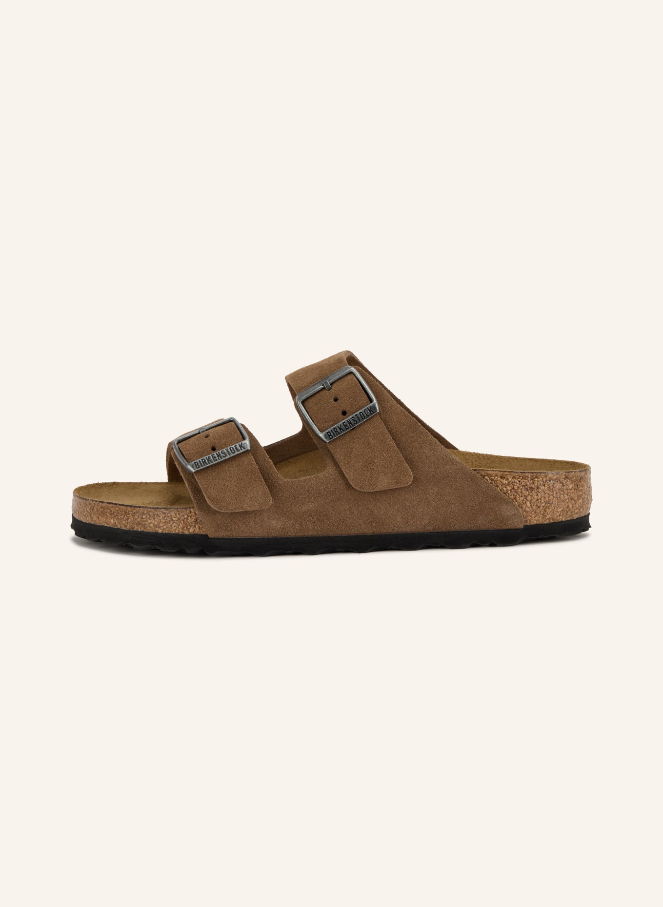 BIRKENSTOCK Klapki ARIZONA: CIEMNOBRĄZOWY / SREBRNY