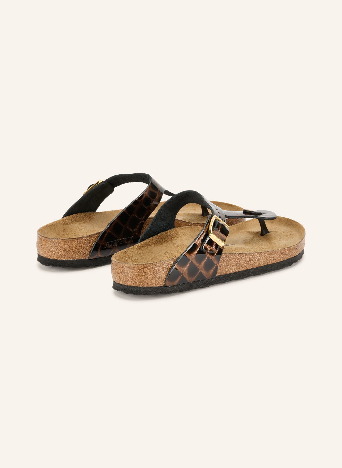 BIRKENSTOCK Stringsandaler GIZEH: MÖRKBRUN / GULD