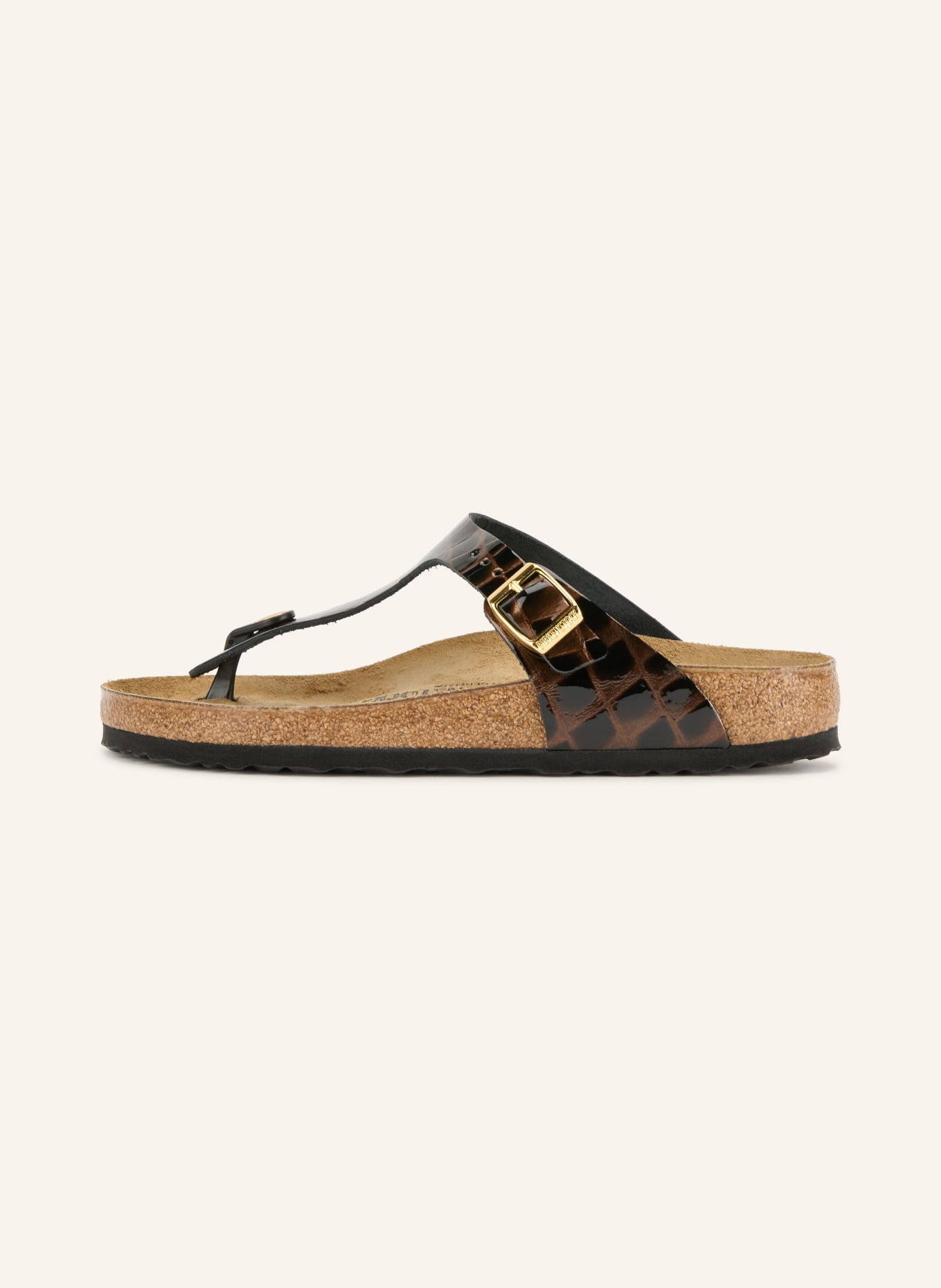 BIRKENSTOCK Stringsandaler GIZEH: MÖRKBRUN / GULD
