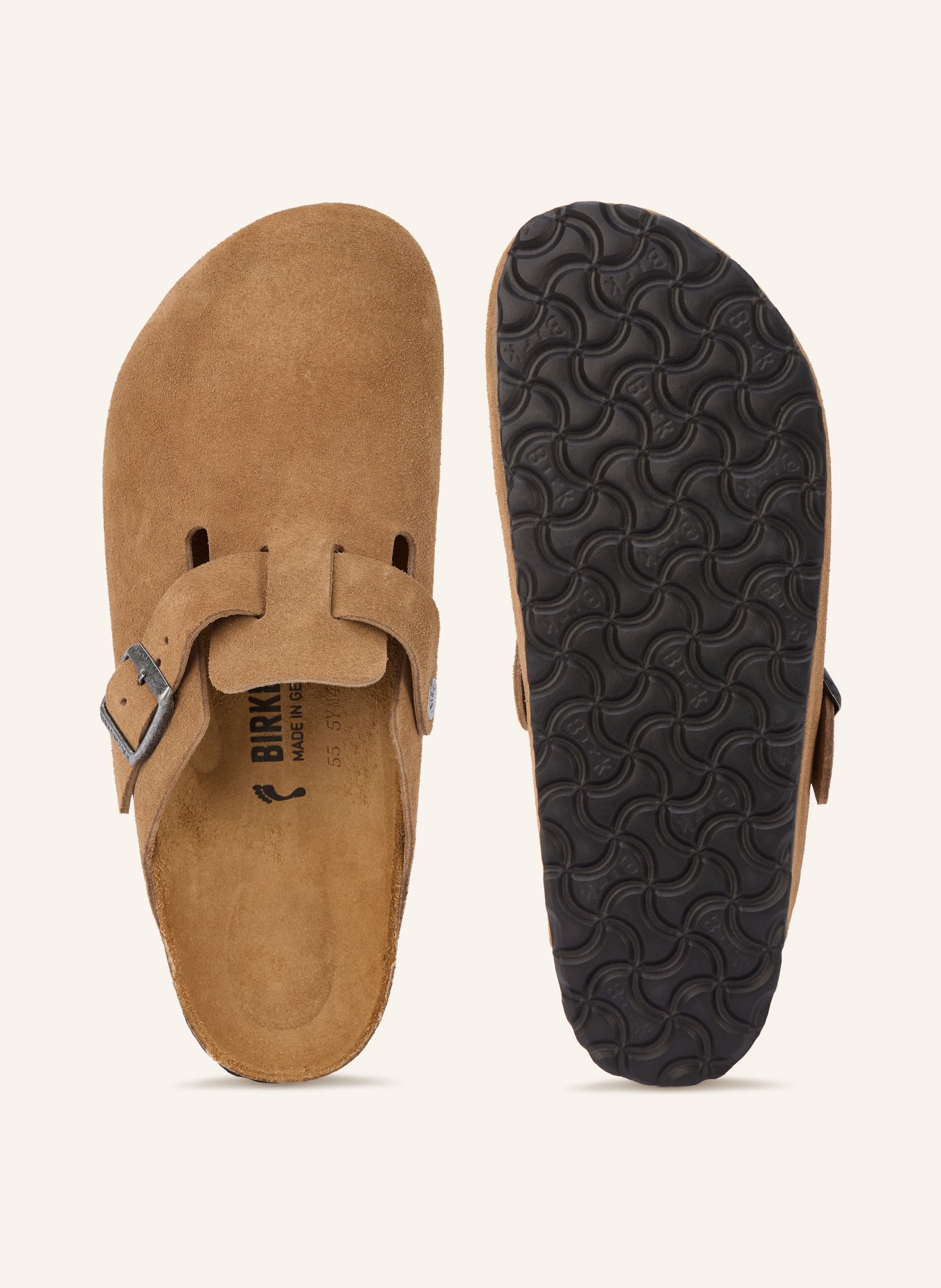 BIRKENSTOCK Klapki BOSTON LEVE: BRĄZOWY / SREBRNY