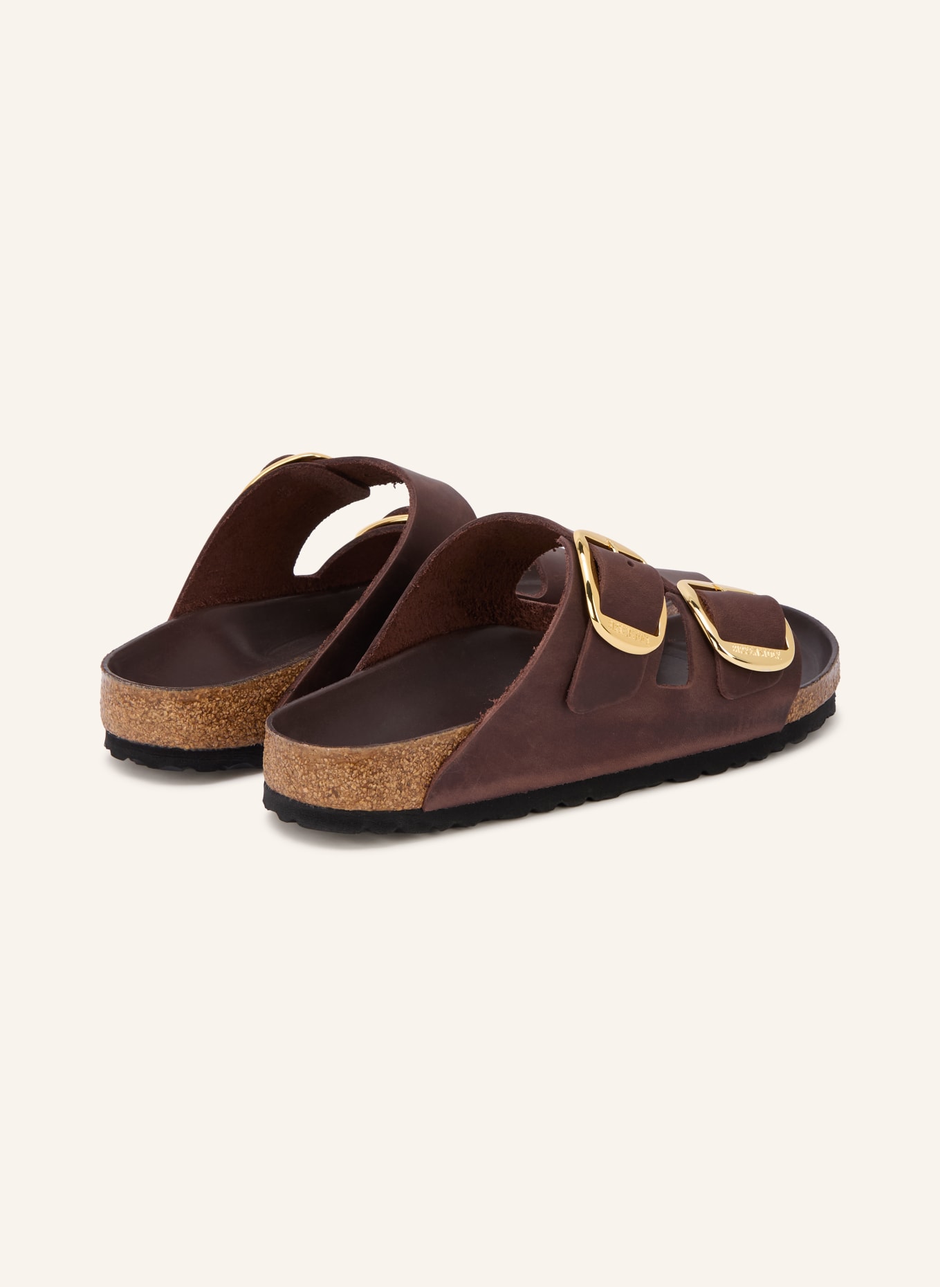 BIRKENSTOCK Flip-flops AIRZONA BIG BUCKLE: MØRKEBRUN / GULD