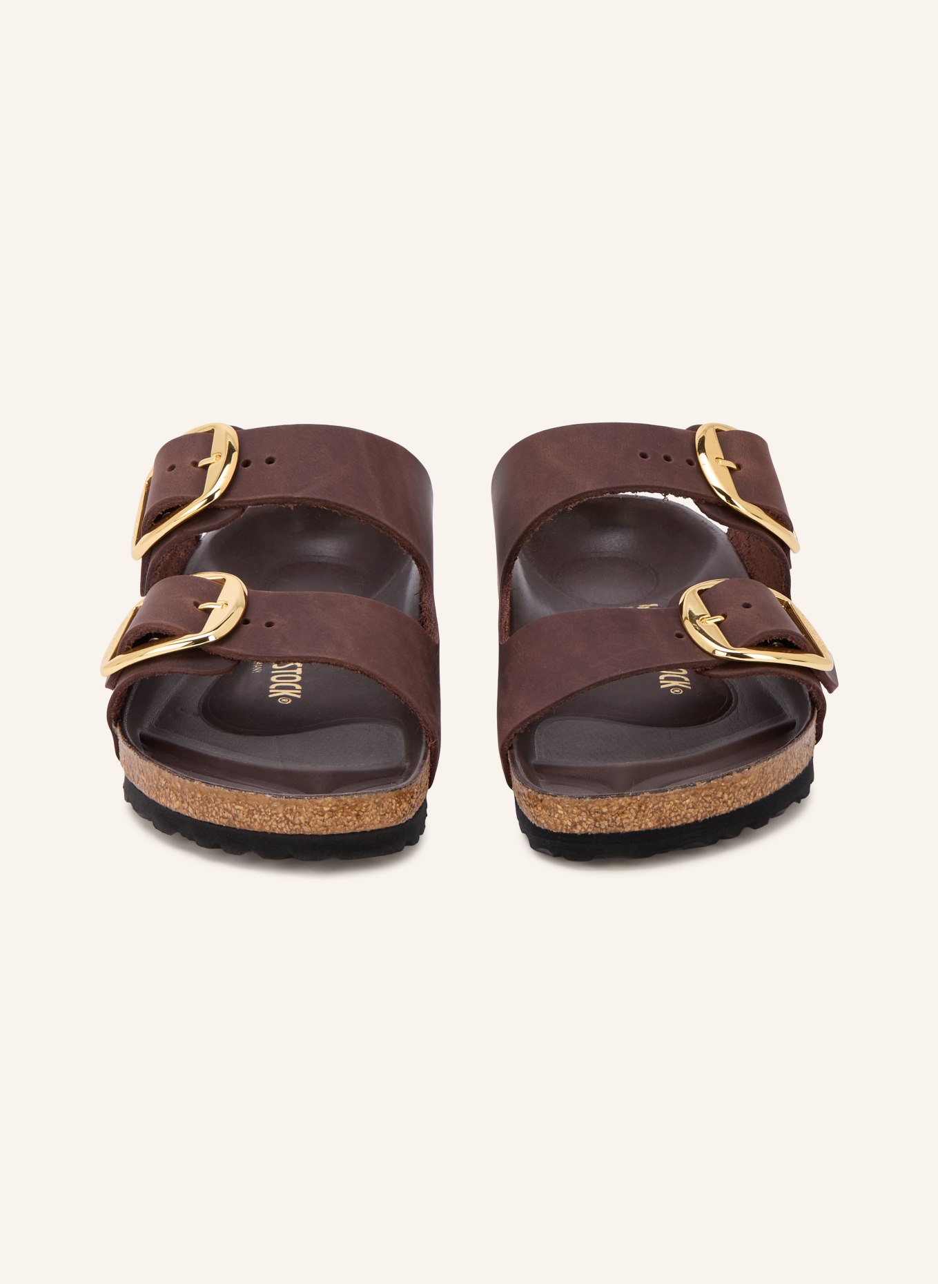 BIRKENSTOCK Flip-flops AIRZONA BIG BUCKLE: MØRKEBRUN / GULD