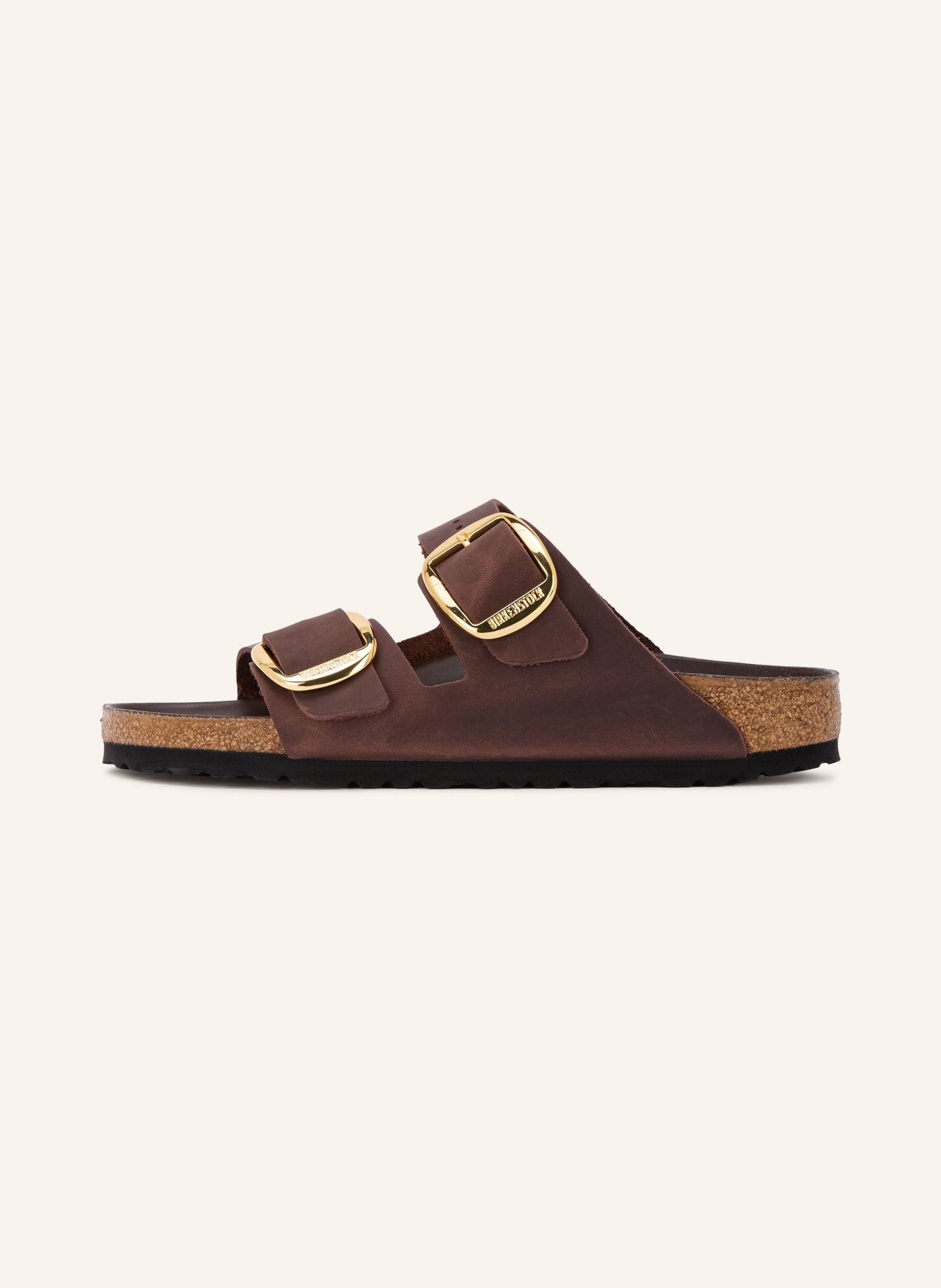 BIRKENSTOCK Flip-flops AIRZONA BIG BUCKLE: MØRKEBRUN / GULD