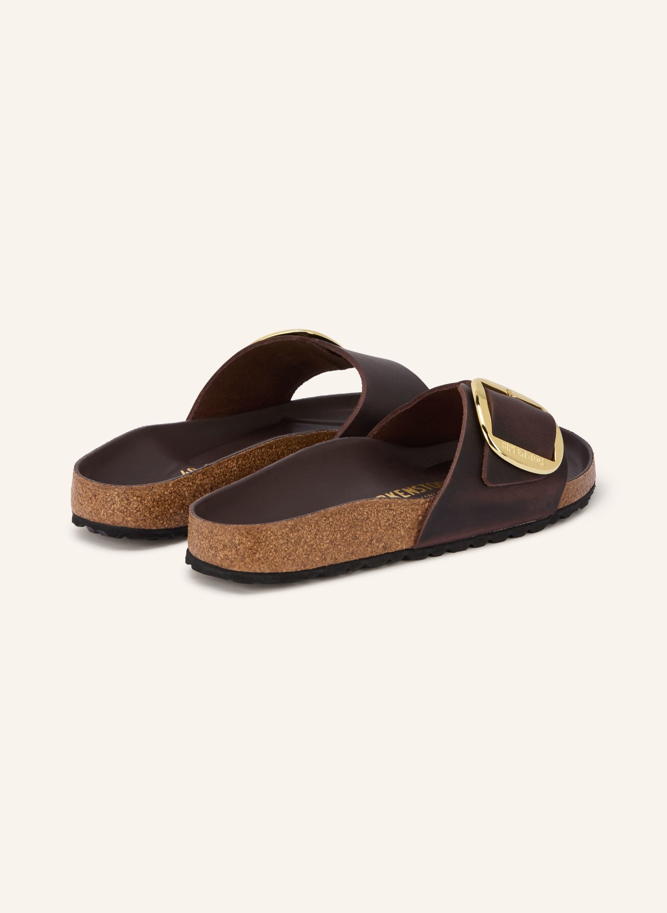 BIRKENSTOCK Pantoletten MADRID BIG BUCKLE: DUNKELBRAUN / GOLD