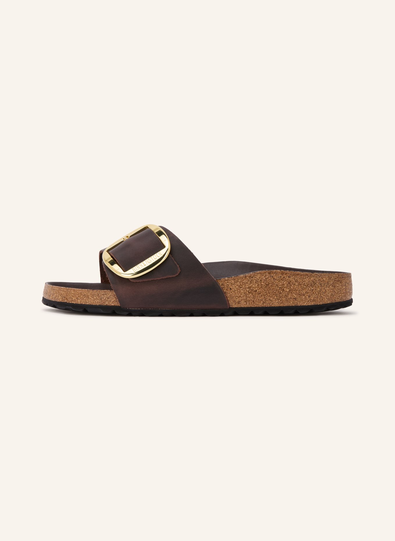 BIRKENSTOCK Pantoletten MADRID BIG BUCKLE: DUNKELBRAUN / GOLD