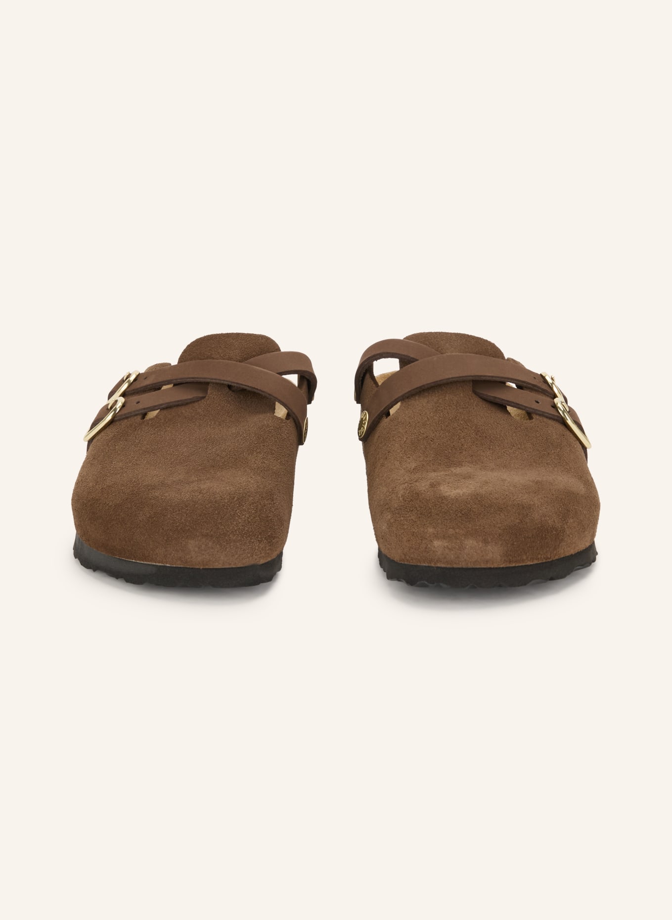 BIRKENSTOCK Sandales ouvertes BLAIR D-BUCKLE: MARRON FONCÉ / OR