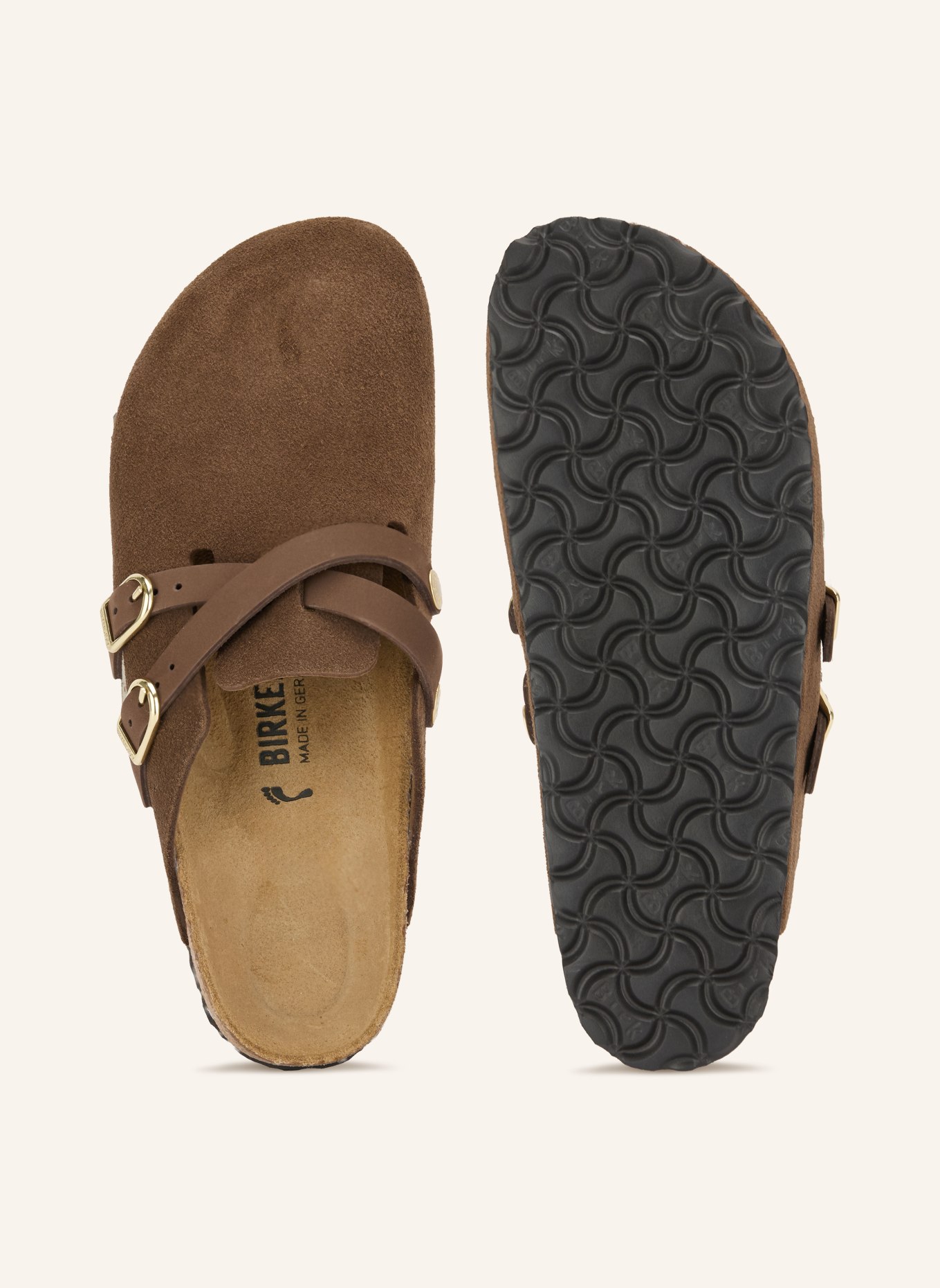 BIRKENSTOCK Sandales ouvertes BLAIR D-BUCKLE: MARRON FONCÉ / OR
