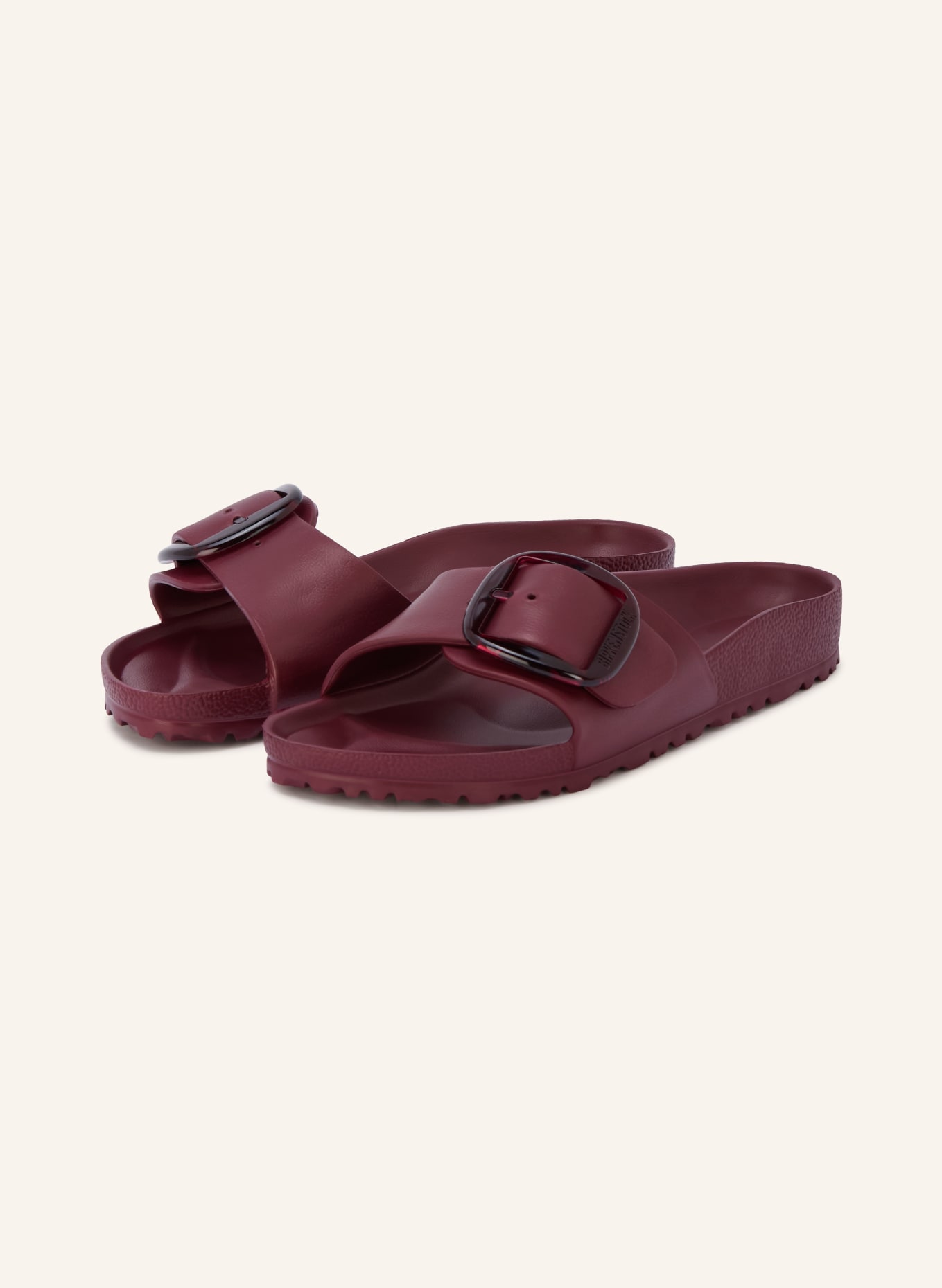 BIRKENSTOCK MADRID BIG BUCKLE Slides: DARK RED