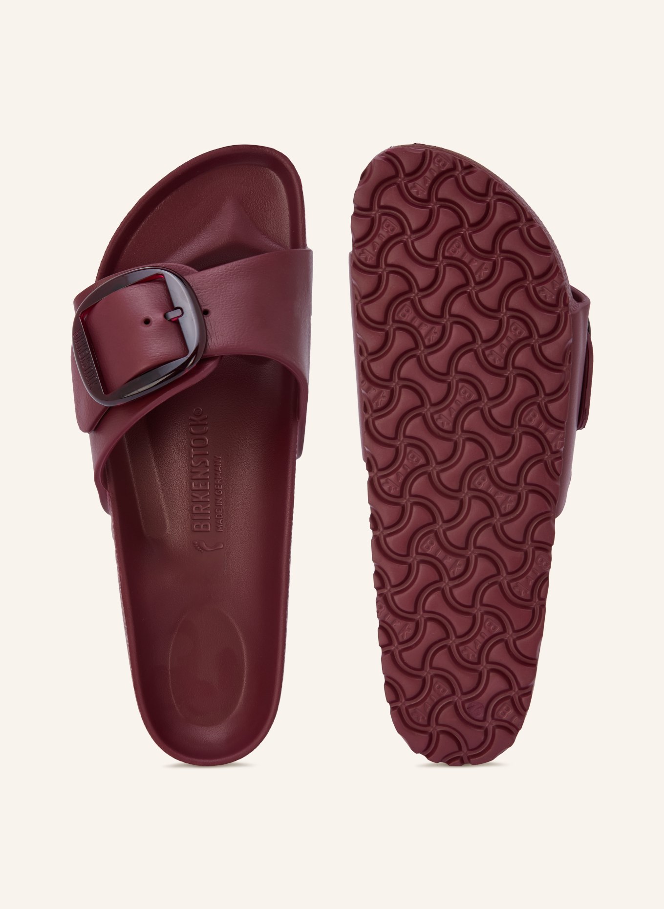 BIRKENSTOCK MADRID BIG BUCKLE Slides: DARK RED