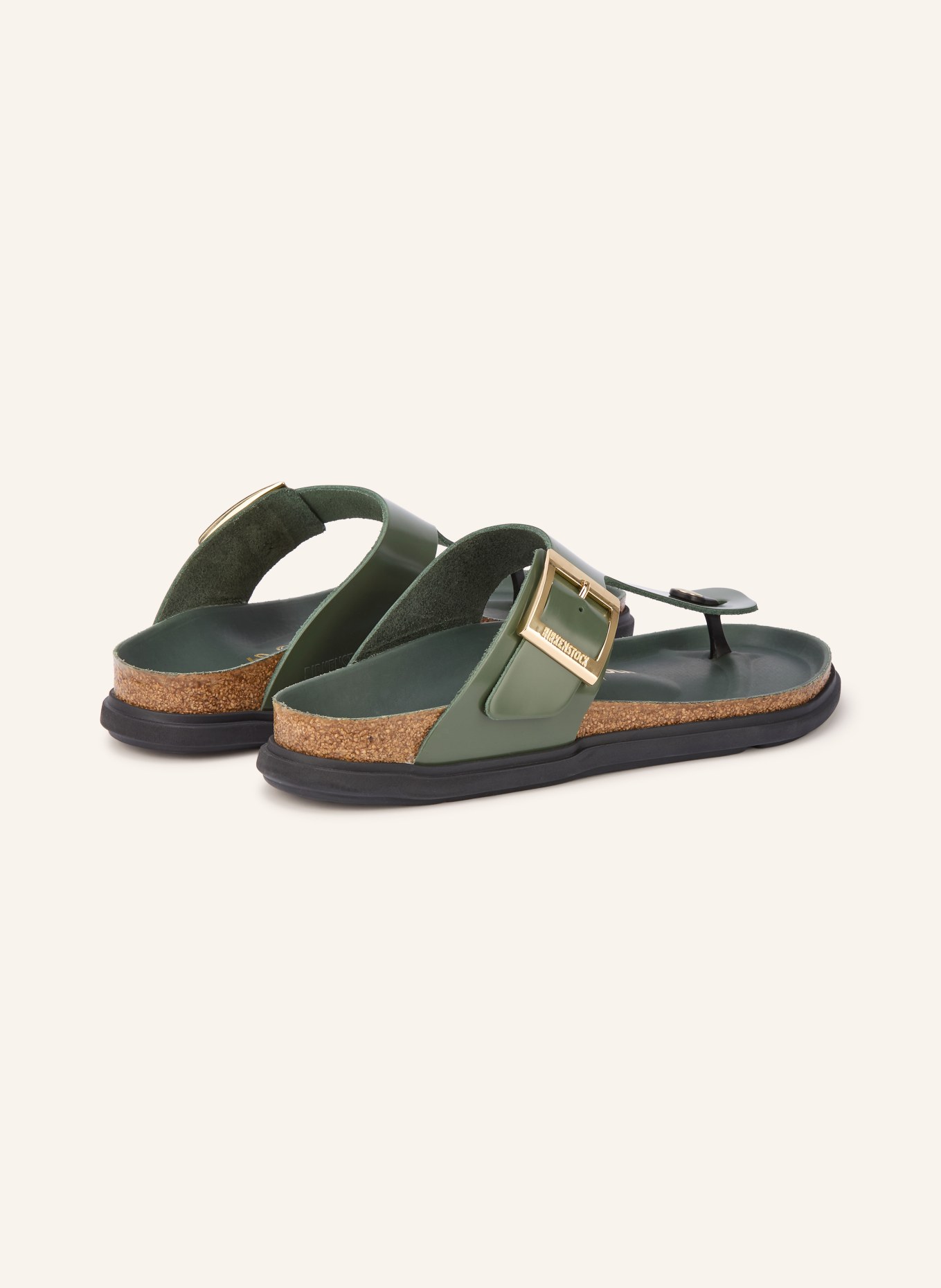 BIRKENSTOCK Japonki GIZEH DROPLET BUCKLE: CIEMNOZIELONY / ZŁOTY