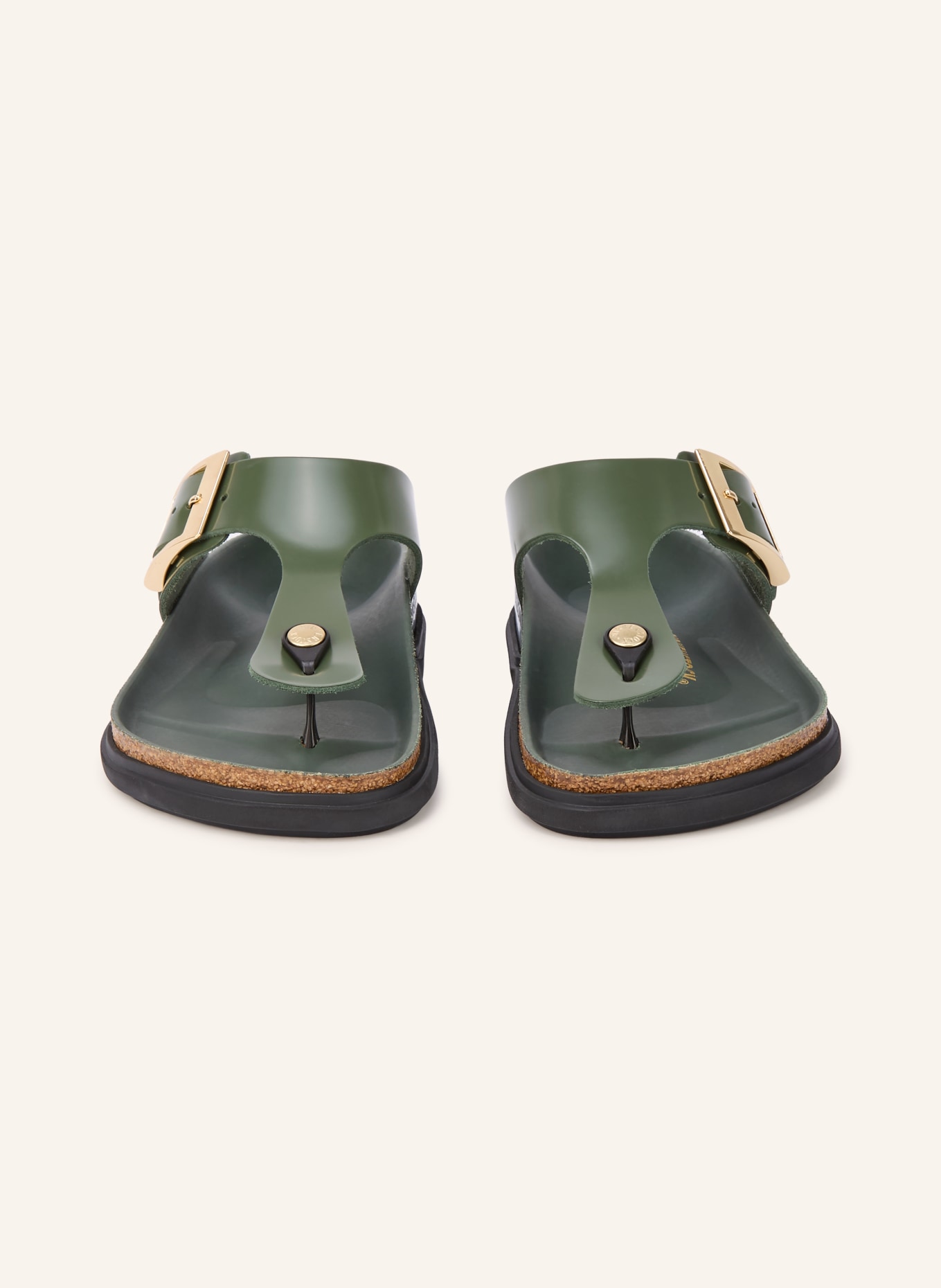 BIRKENSTOCK Japonki GIZEH DROPLET BUCKLE: CIEMNOZIELONY / ZŁOTY