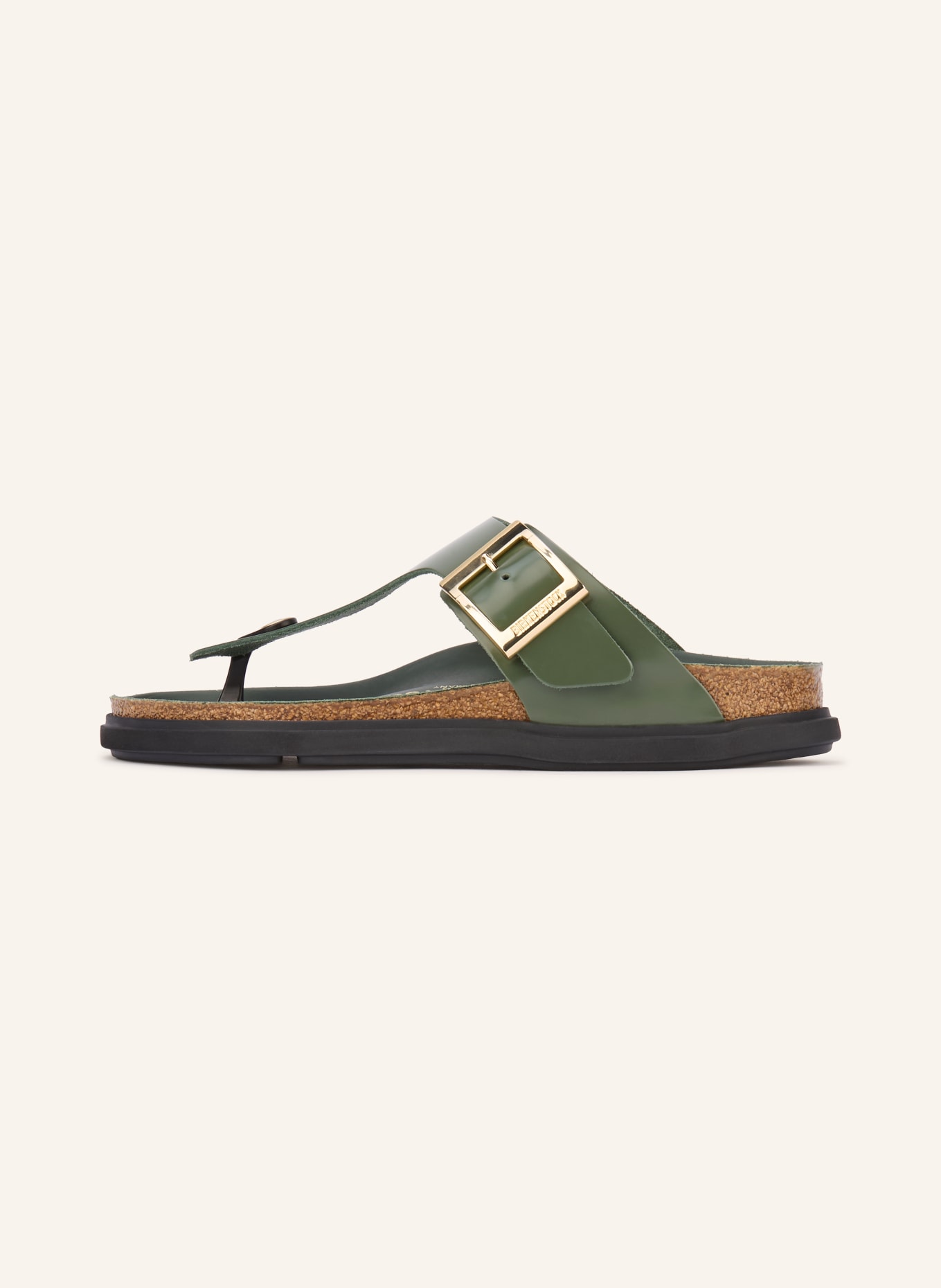 BIRKENSTOCK Japonki GIZEH DROPLET BUCKLE: CIEMNOZIELONY / ZŁOTY