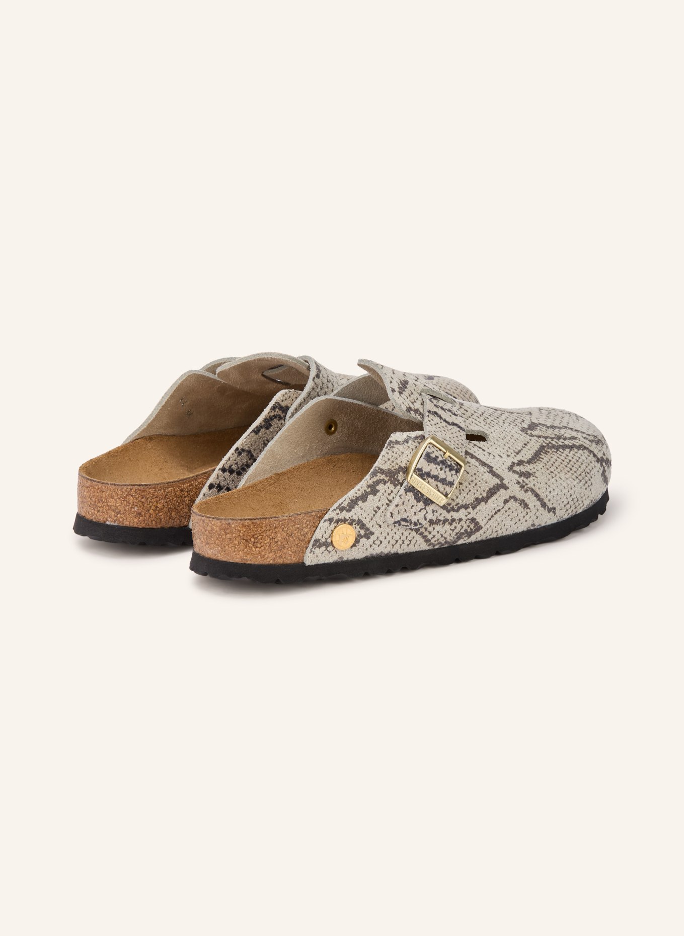 BIRKENSTOCK Klapki BOSTON RIVET LOGO: JASNOCZARY / ZŁOTY / CZIEMNOSZARY