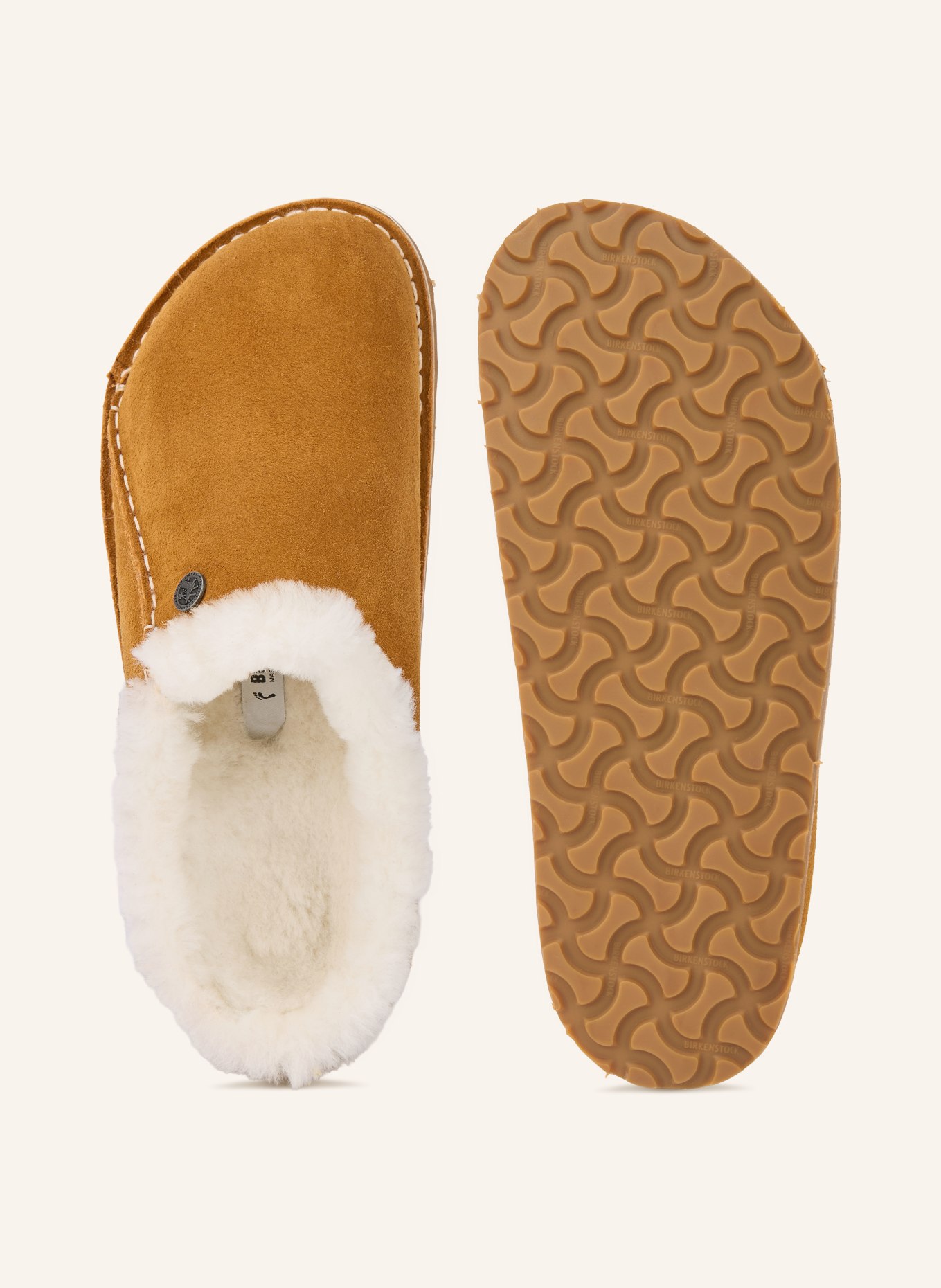 BIRKENSTOCK Klapki ZERMATT PREMIUM: JASNOBRĄZOWY / BIAŁY