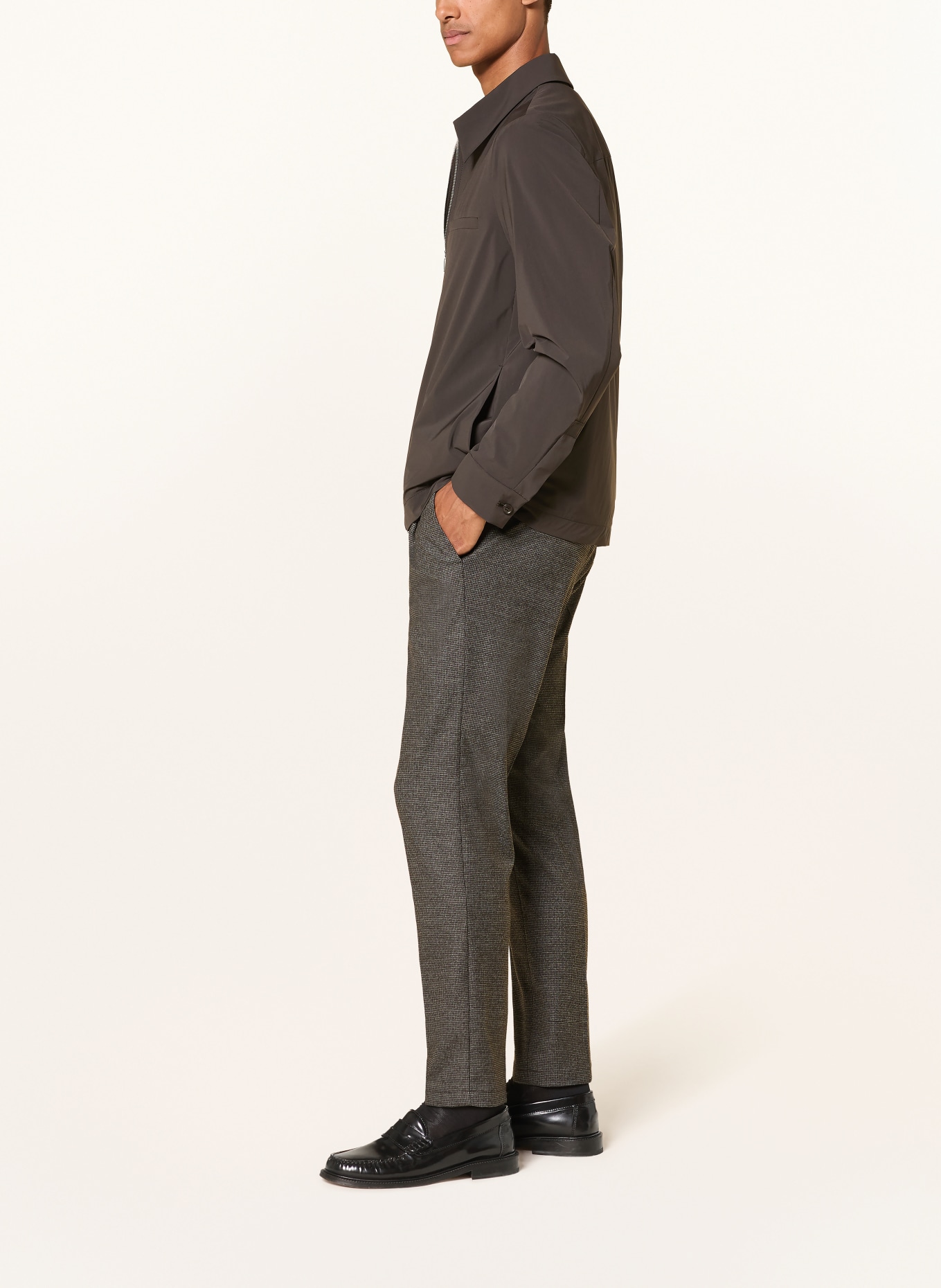 DRYKORN CHASY Extra Slim Fit Trousers: DARK GRAY / LIGHT GRAY