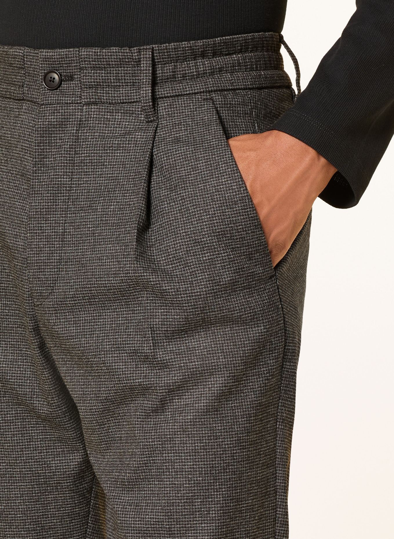DRYKORN CHASY Extra Slim Fit Trousers: DARK GRAY / LIGHT GRAY