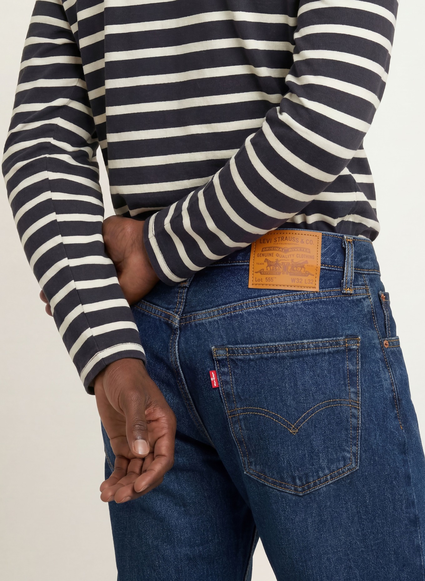 Levi's® Jeans 555 Relaxed Straight Fit: 35 Dark Indigo - Worn In