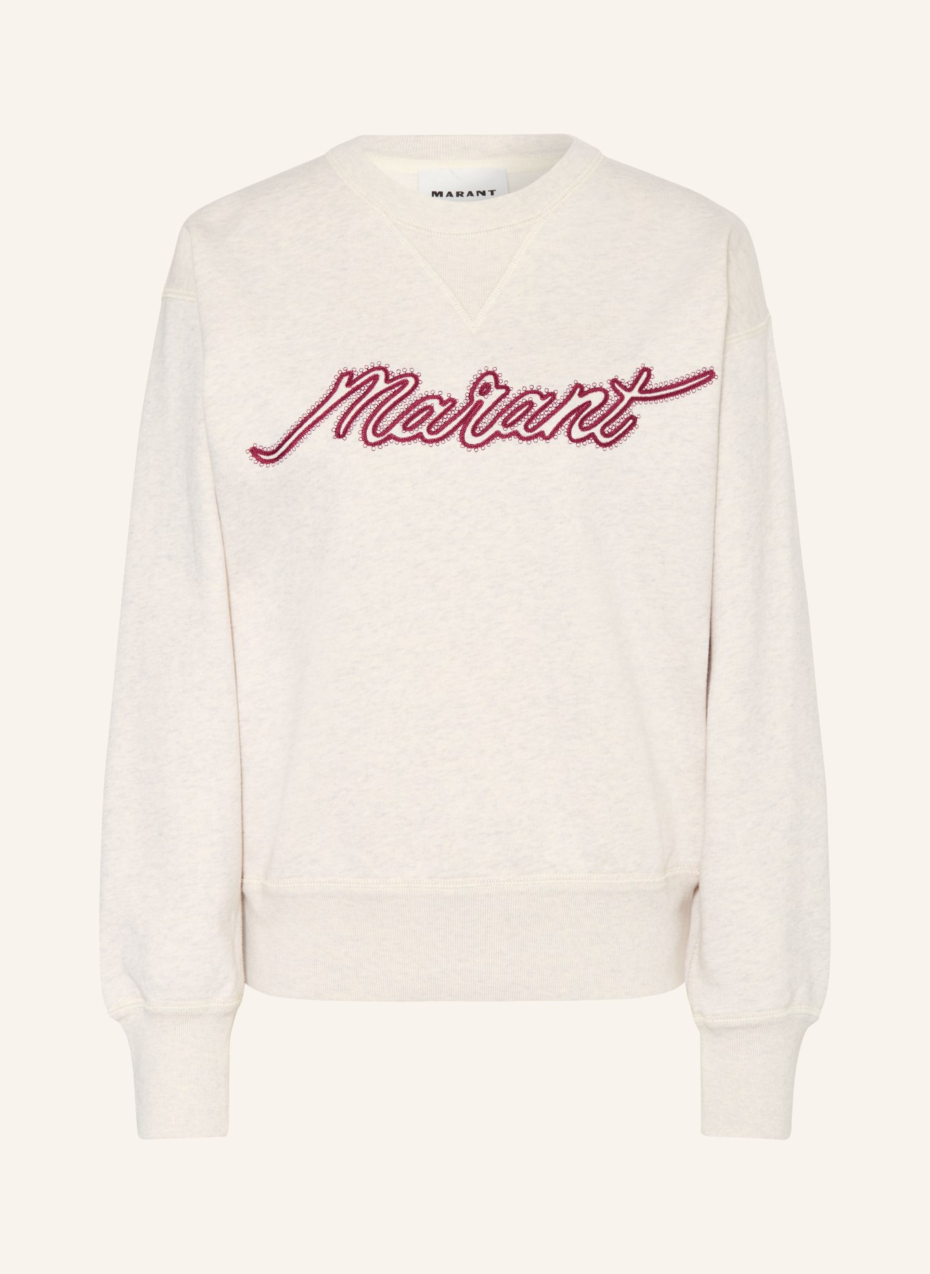MARANT ÉTOILE Sweatshirt RISE: ECRU / DUNKELROT