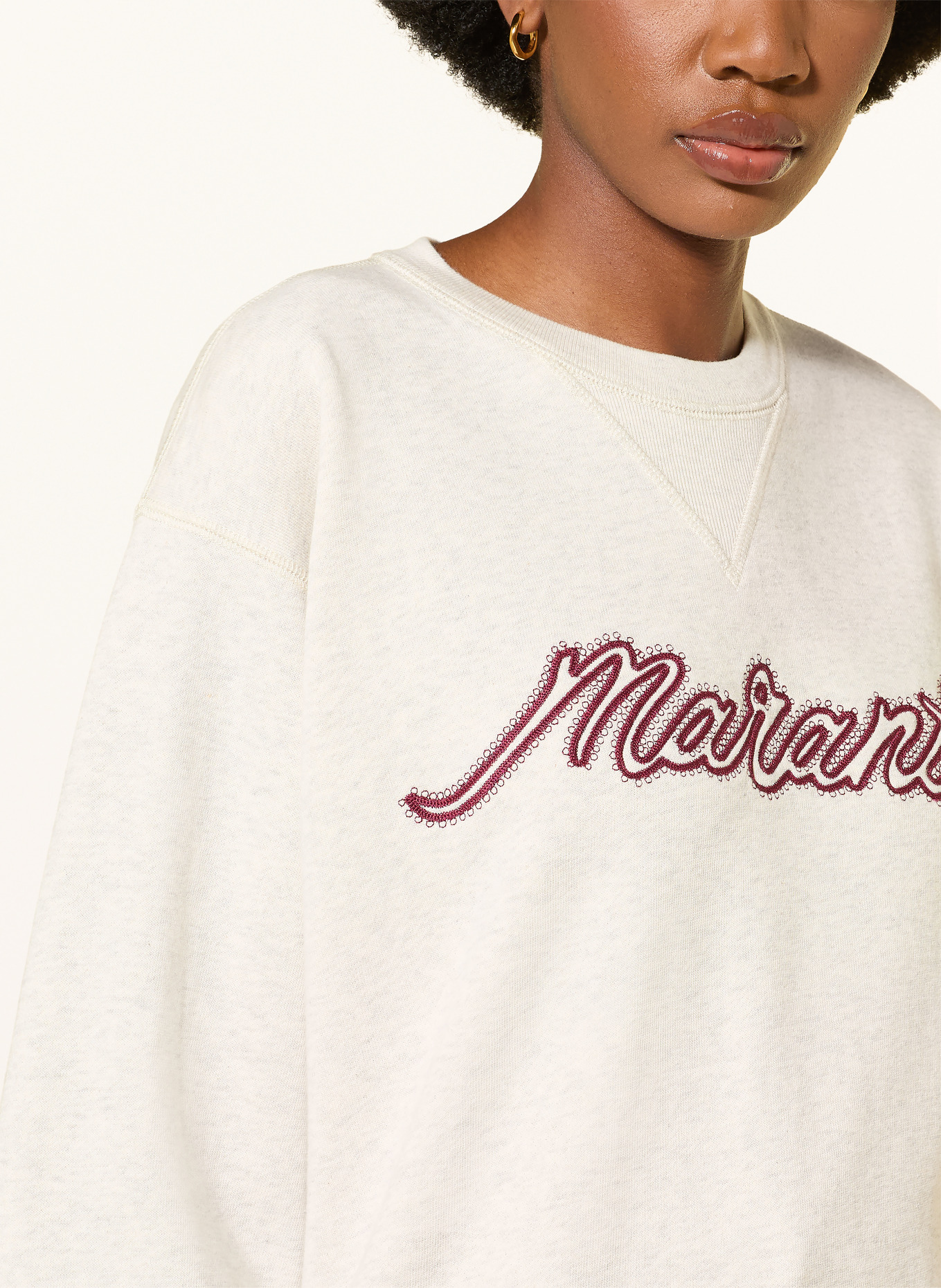 MARANT ÉTOILE Sweatshirt RISE: ECRU / DUNKELROT