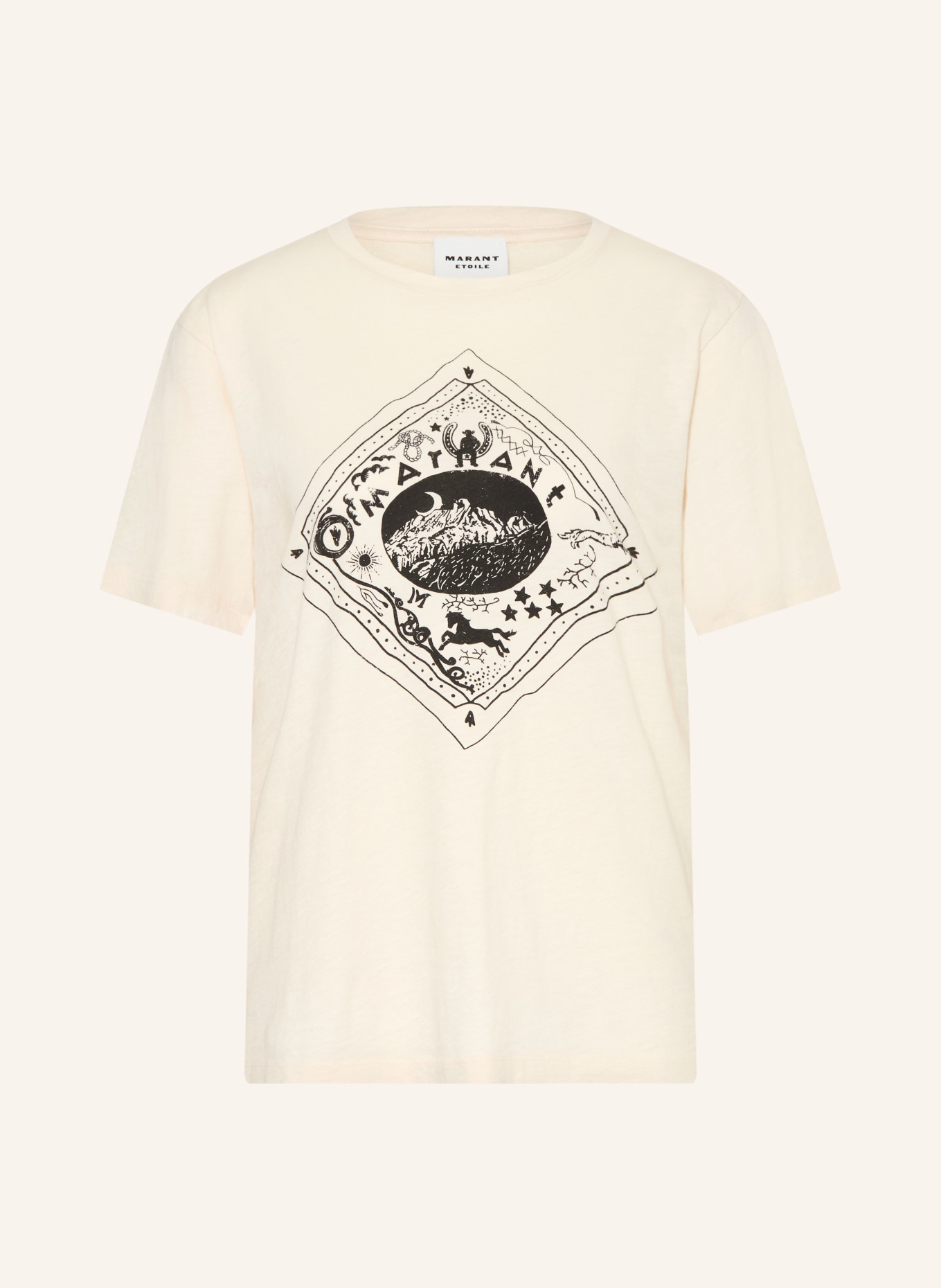 MARANT ÉTOILE T-Shirt ZEWEL: BEIGE / SCHWARZ