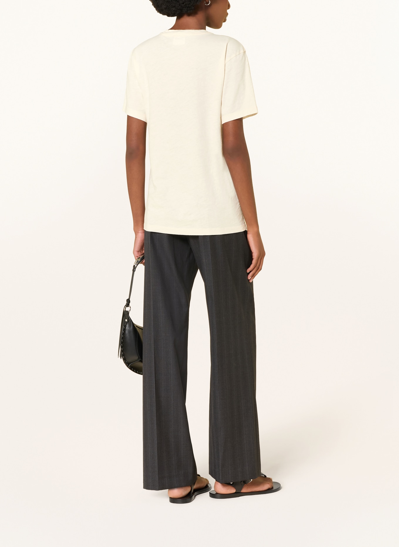 MARANT ÉTOILE T-Shirt ZEWEL: BEIGE / SCHWARZ