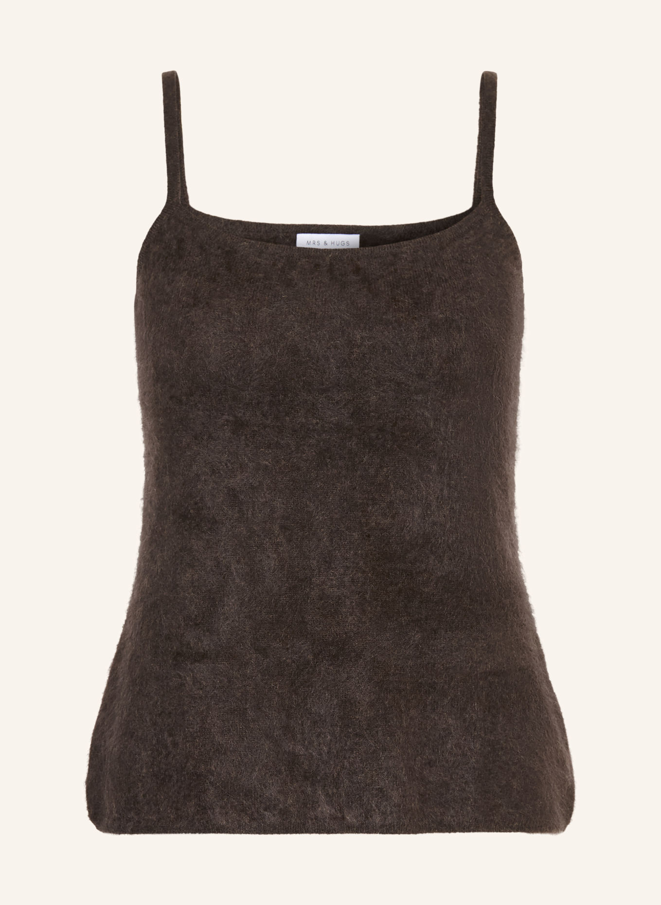 MRS & HUGS Gebreide top van kasjmier: MARRON FONCÉ