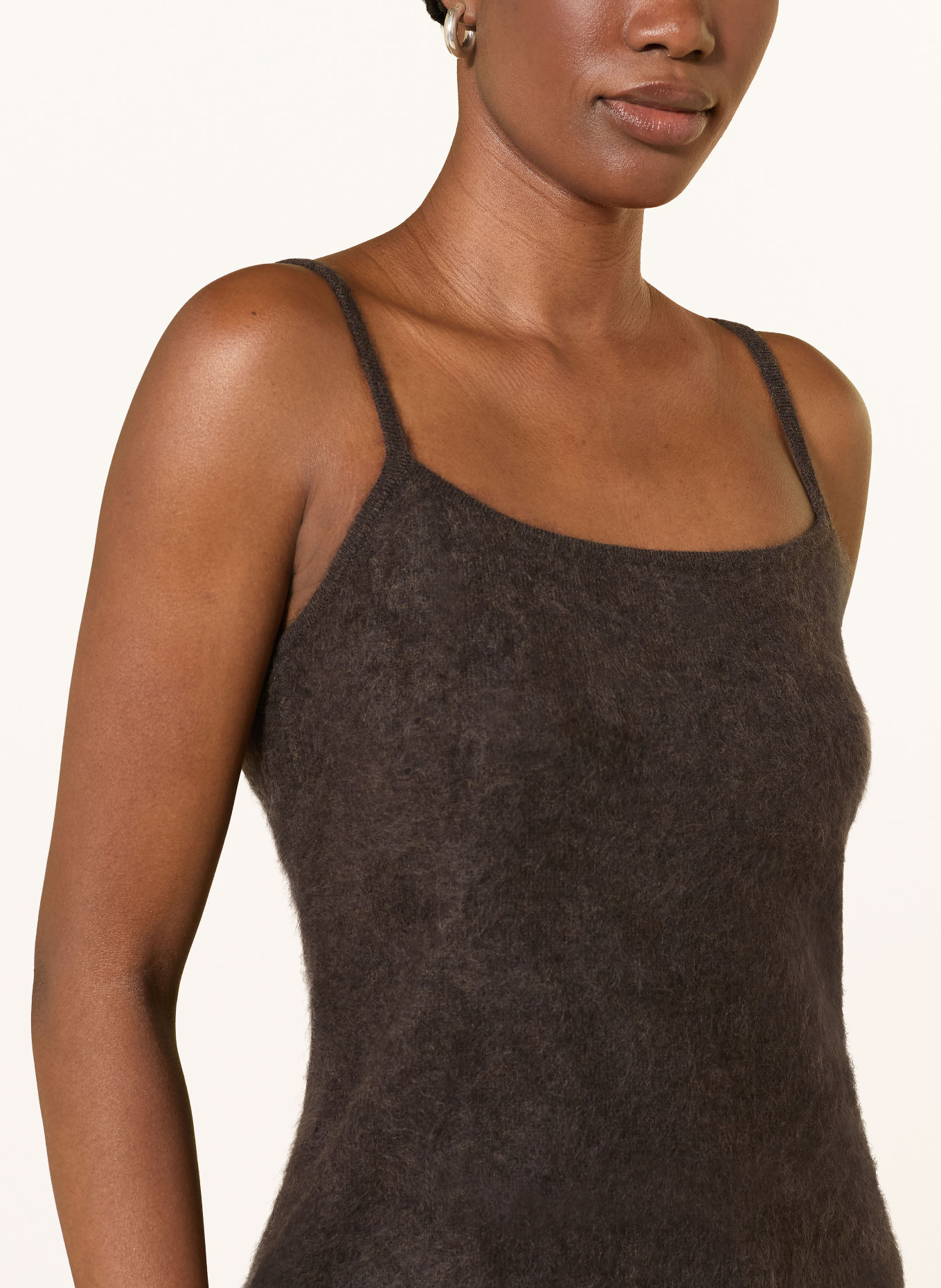 MRS & HUGS Gebreide top van kasjmier: MARRON FONCÉ