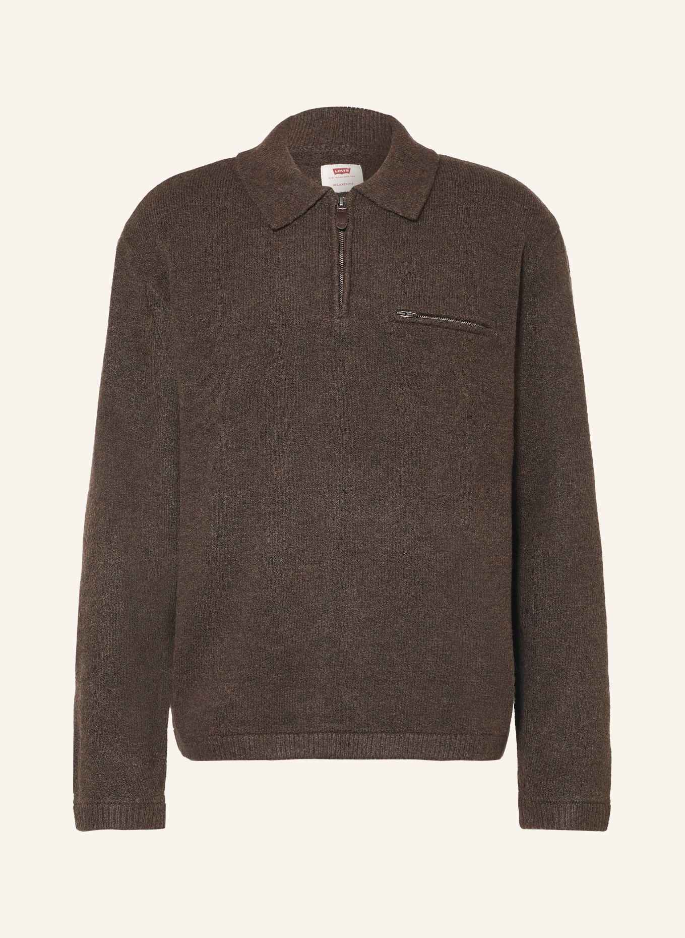 Levi's® Polo en maille, coupe décontractée: MARRON FONCÉ