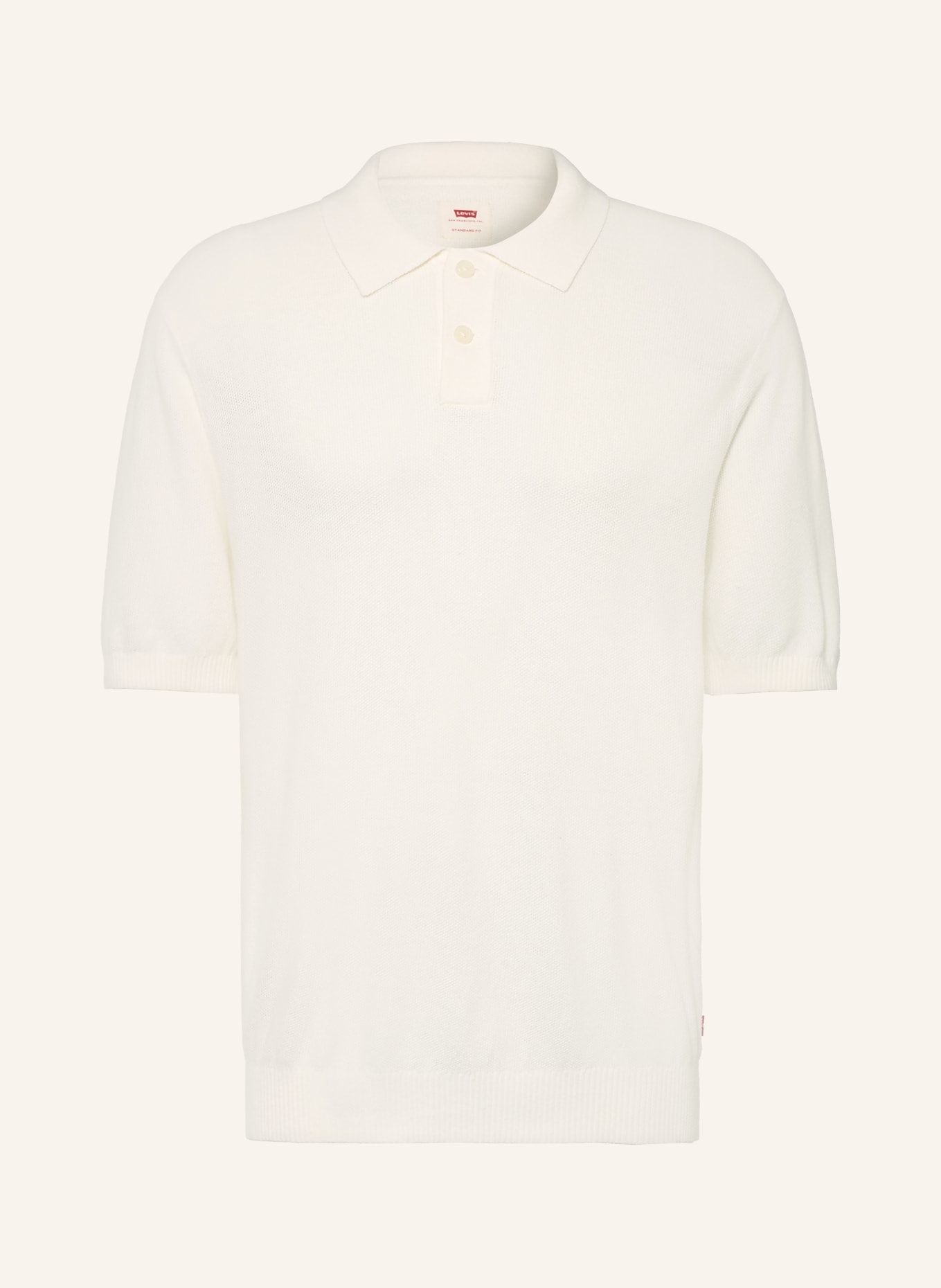Levi's® Gebreid poloshirt: ECRU