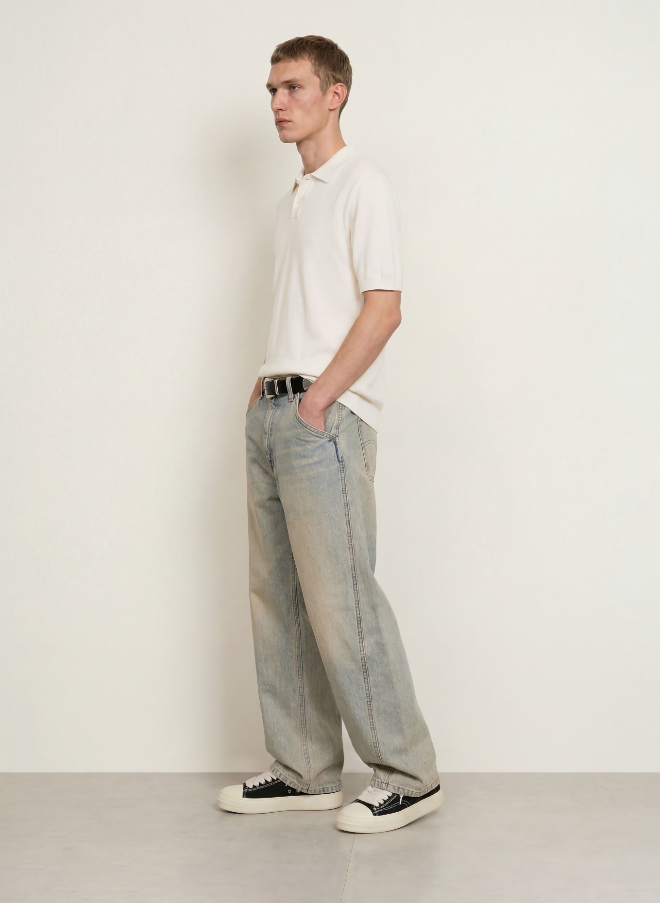 Levi's® Gebreid poloshirt: ECRU