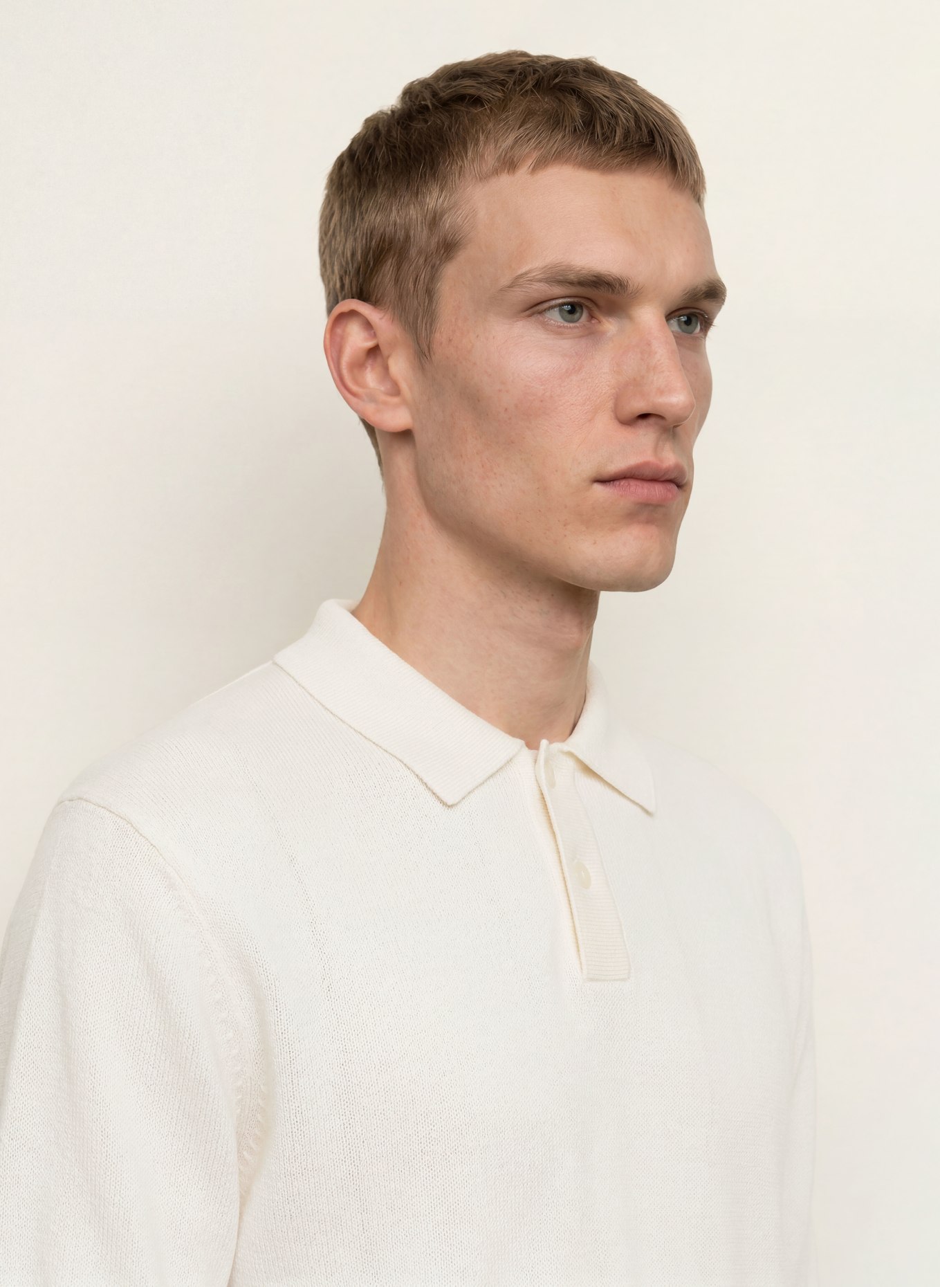 Levi's® Gebreid poloshirt: ECRU
