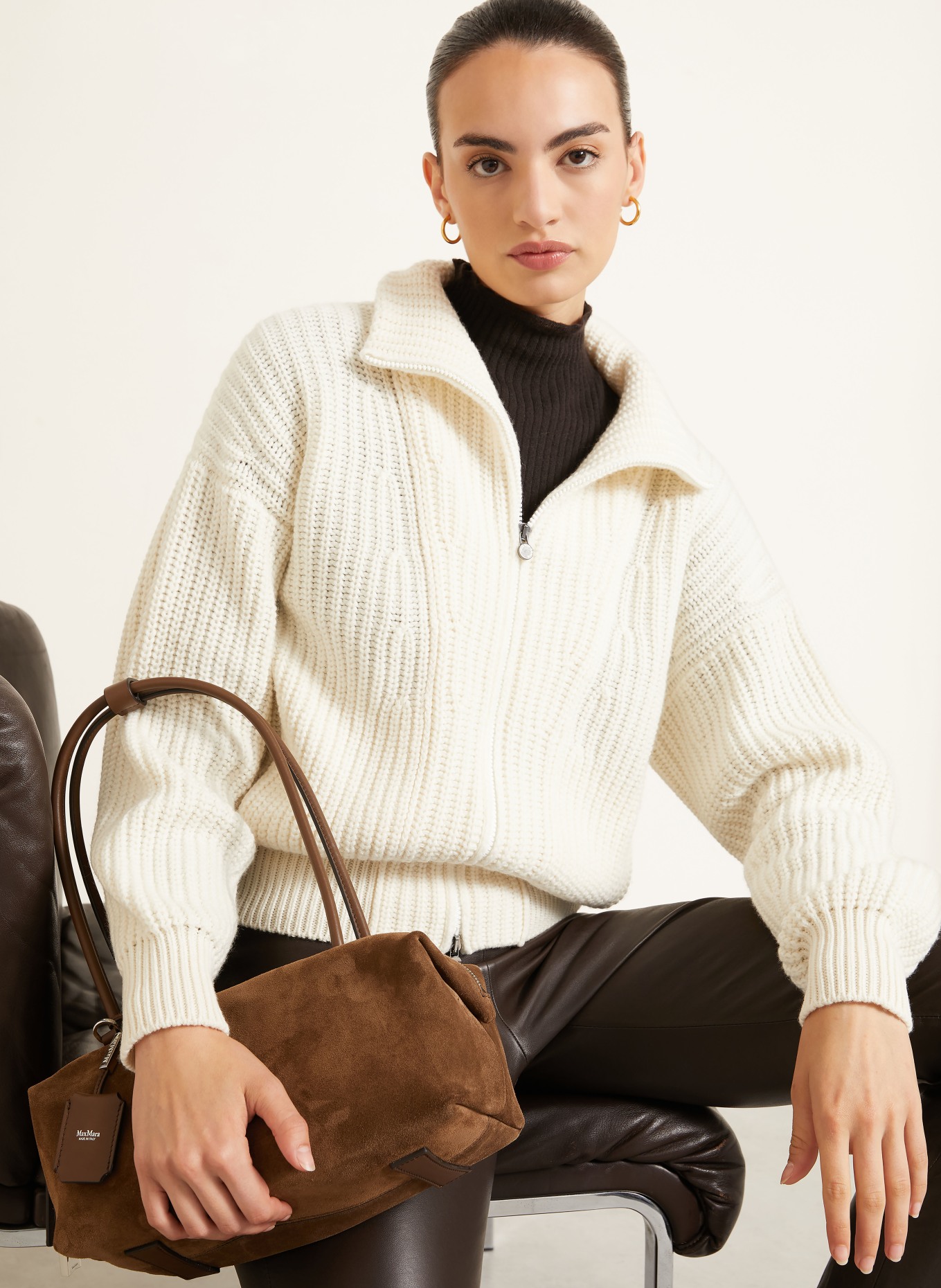 IRIS von ARNIM Strickjacke BRUNETTA aus Cashmere: ECRU