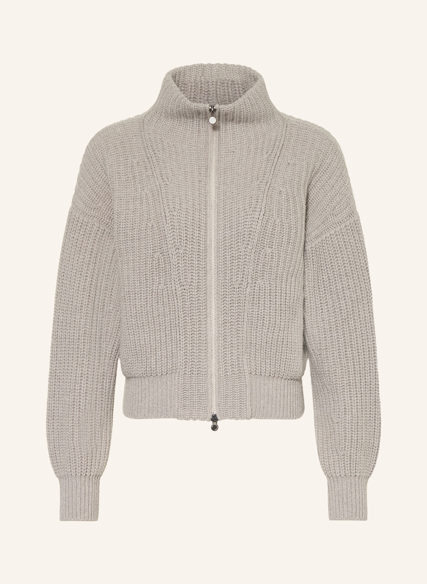 IRIS von ARNIM Strickjacke BRUNETTA aus Cashmere: HELLGRAU