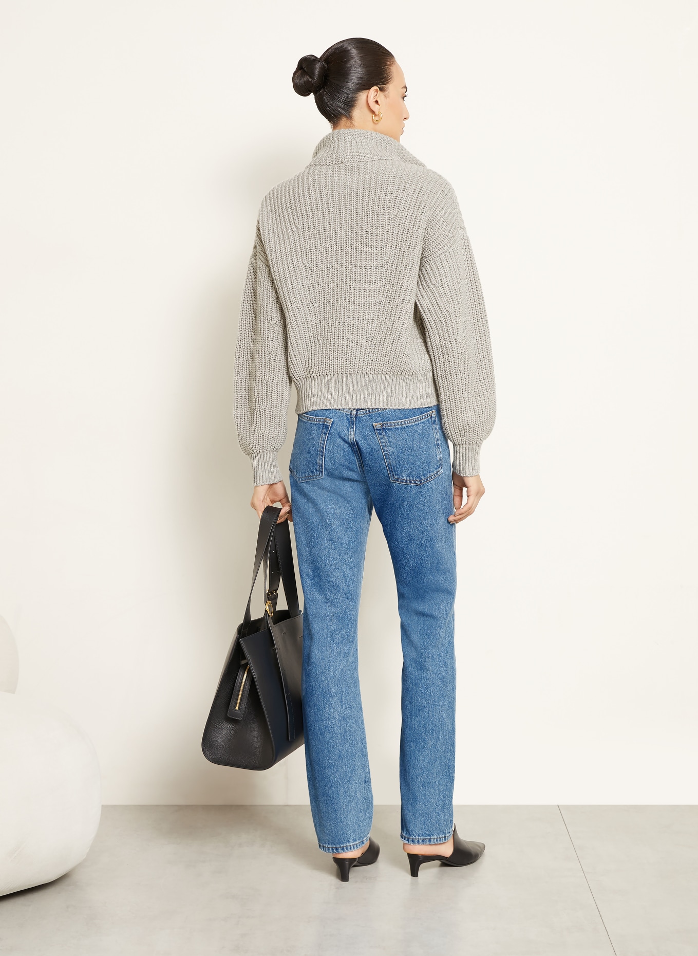 IRIS von ARNIM Strickjacke BRUNETTA aus Cashmere: HELLGRAU