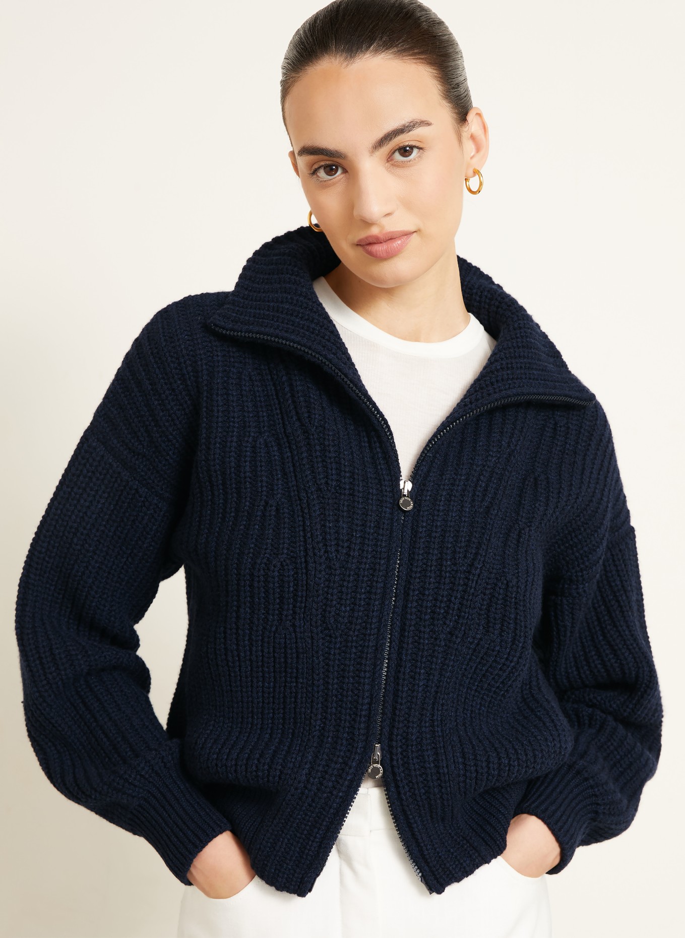 IRIS von ARNIM Strickjacke BRUNETTA aus Cashmere: DUNKELBLAU