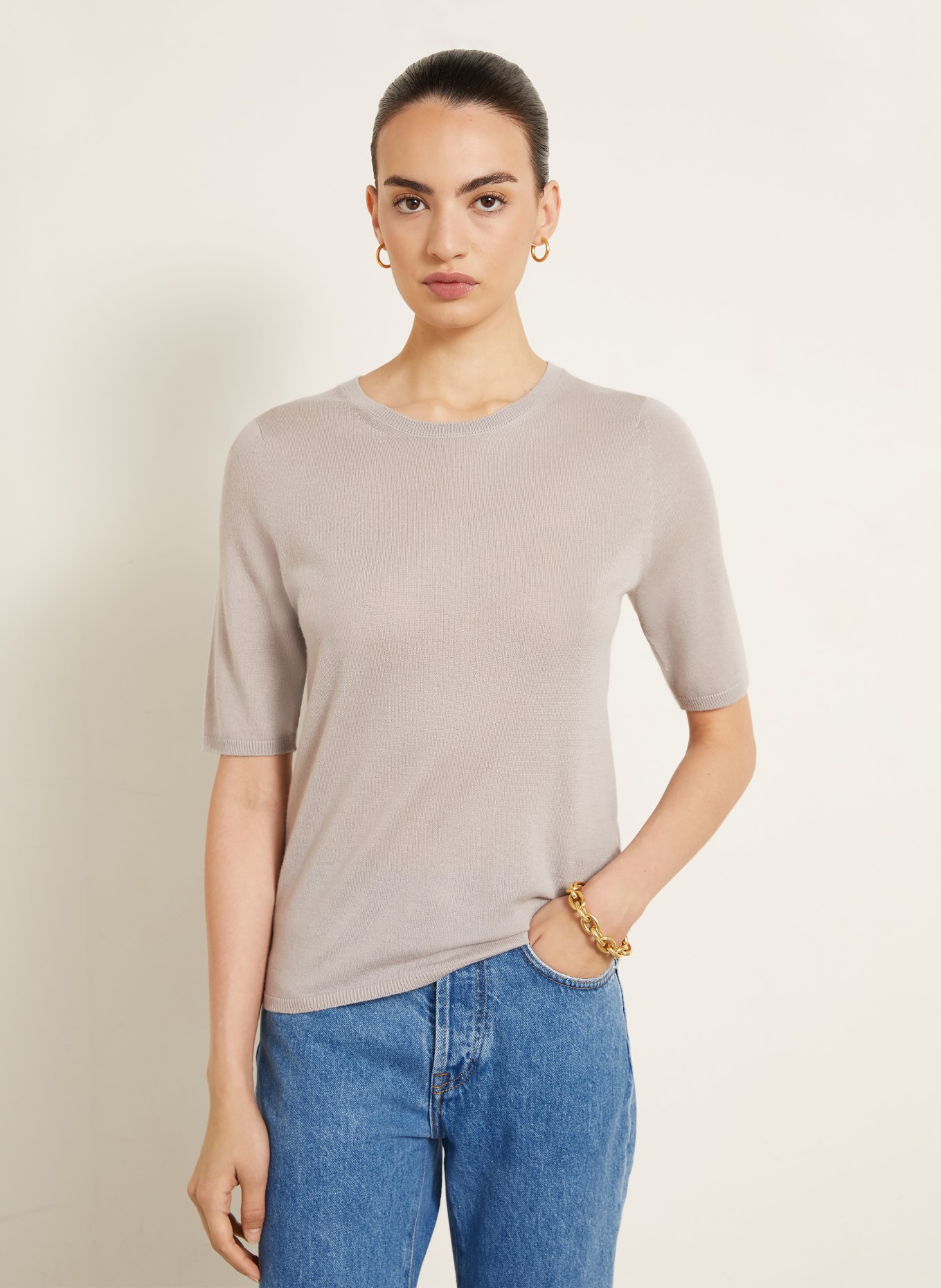 IRIS von ARNIM Strickshirt aus Cashmere: BEIGE