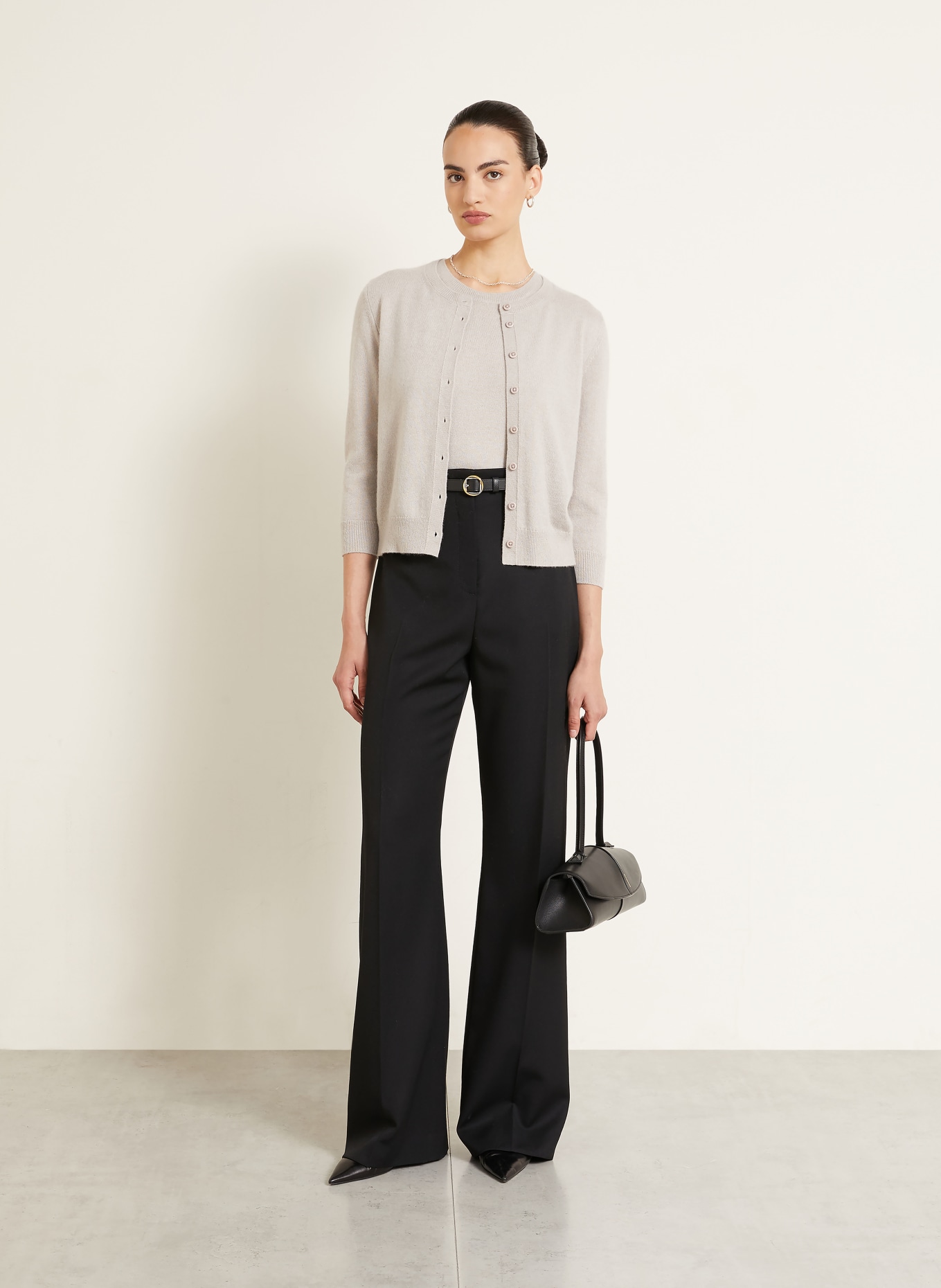IRIS von ARNIM Set NIARA TWINSET: Strickjacke und Stricktop mit Cashmere: BEIGE