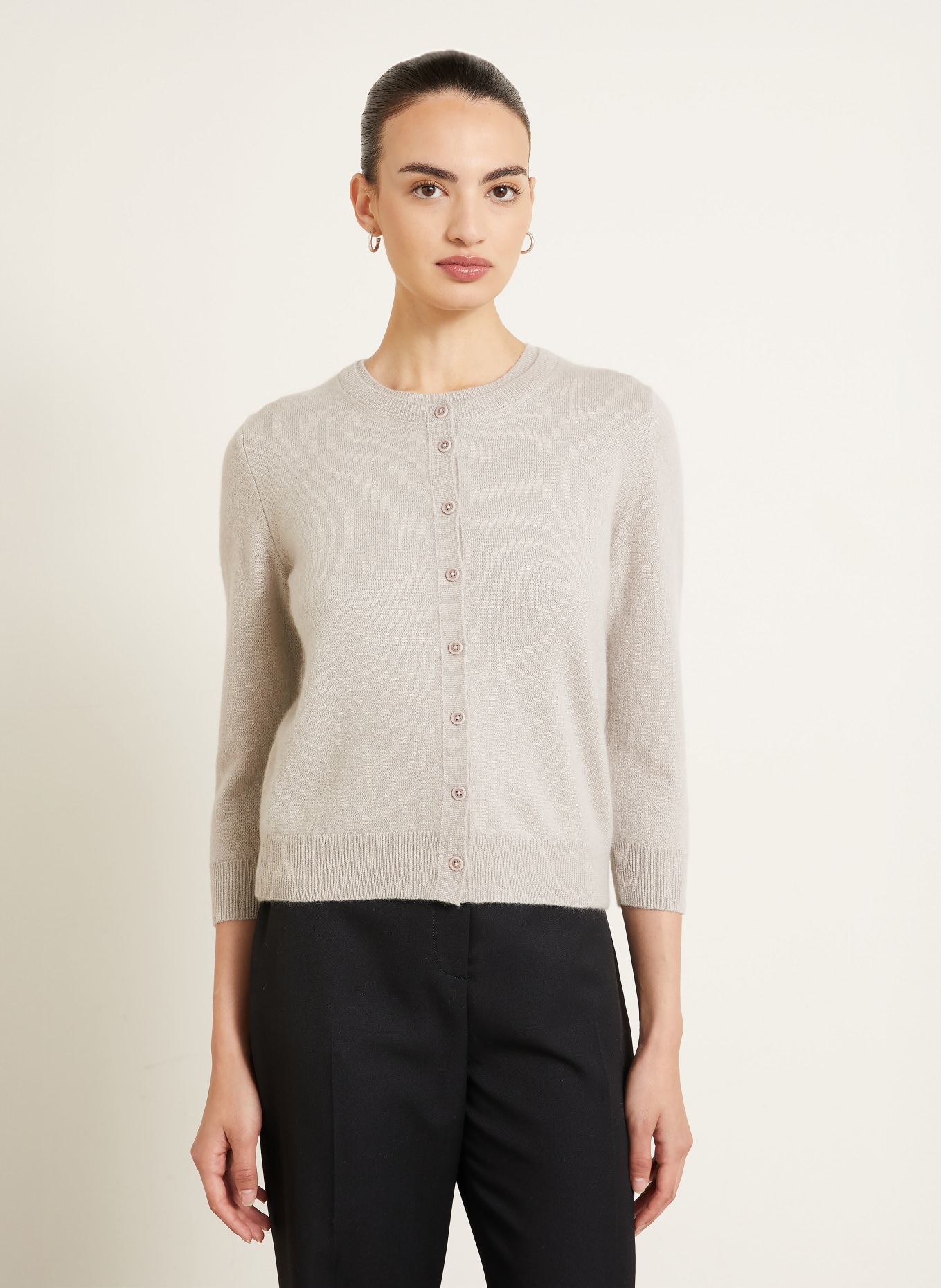 IRIS von ARNIM Set NIARA TWINSET: Strickjacke und Stricktop mit Cashmere: BEIGE