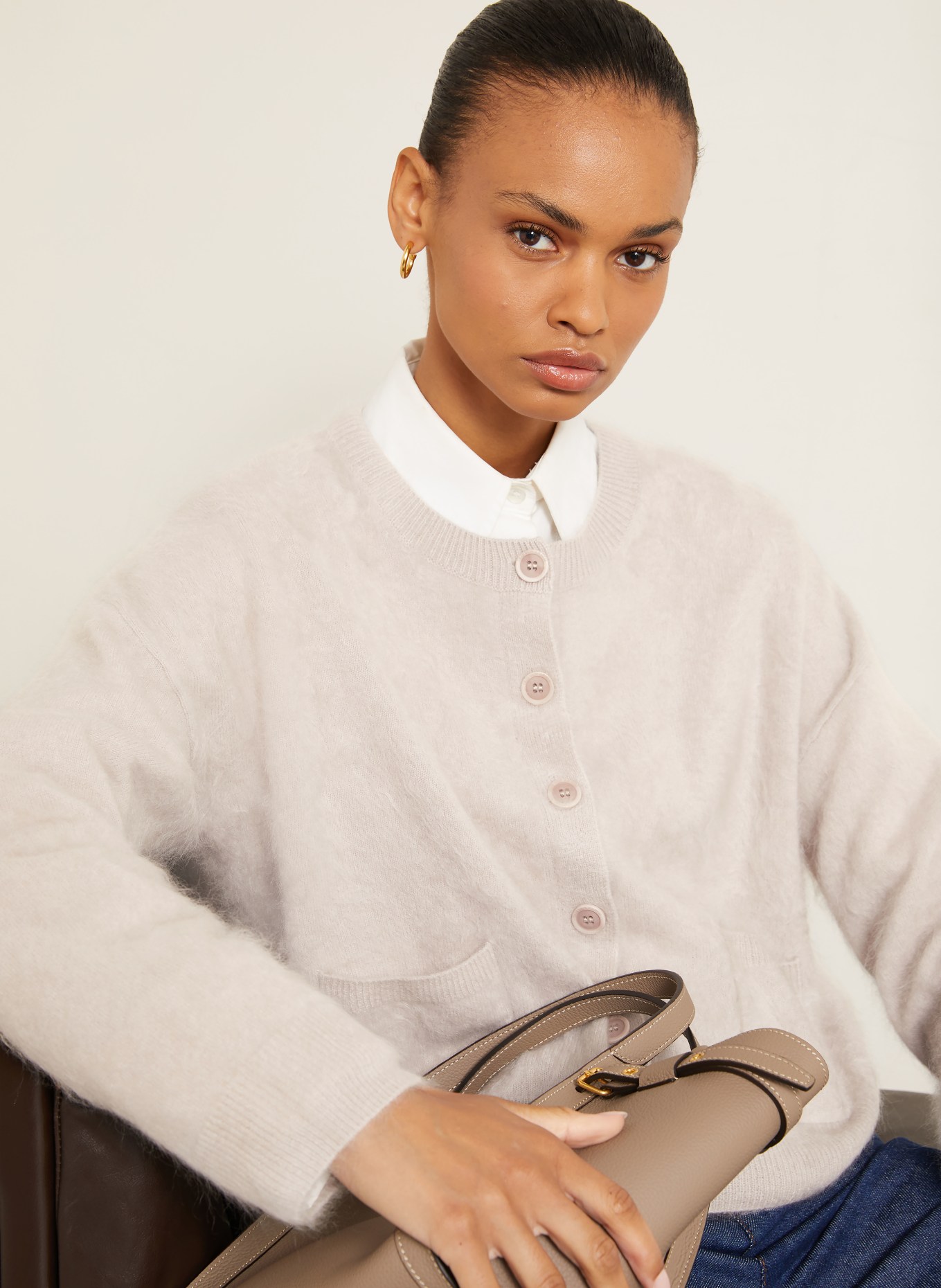 IRIS von ARNIM Strickjacke MINA aus Cashmere: BEIGE