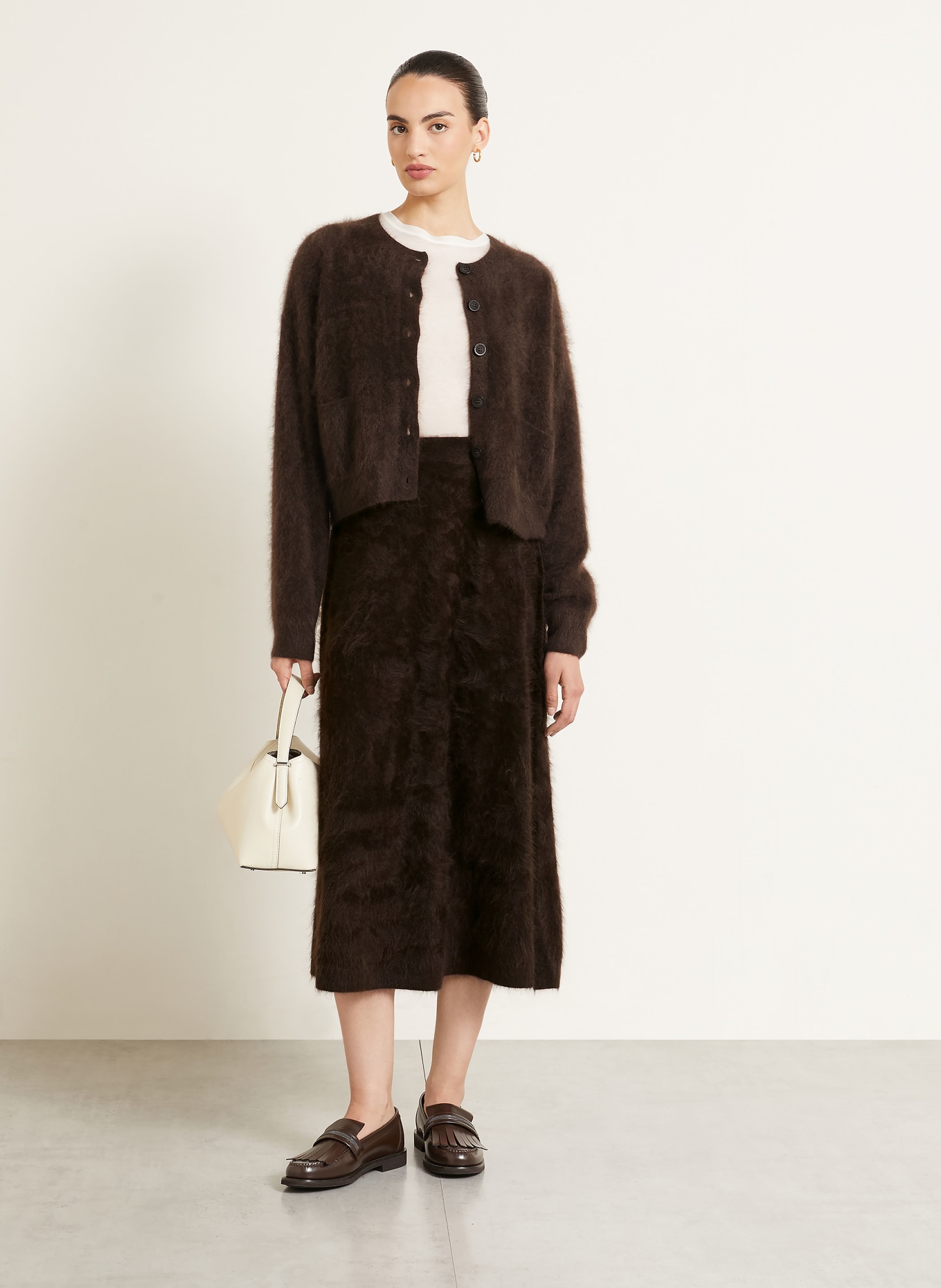 IRIS von ARNIM Strickjacke MINA aus Cashmere: DUNKELBRAUN