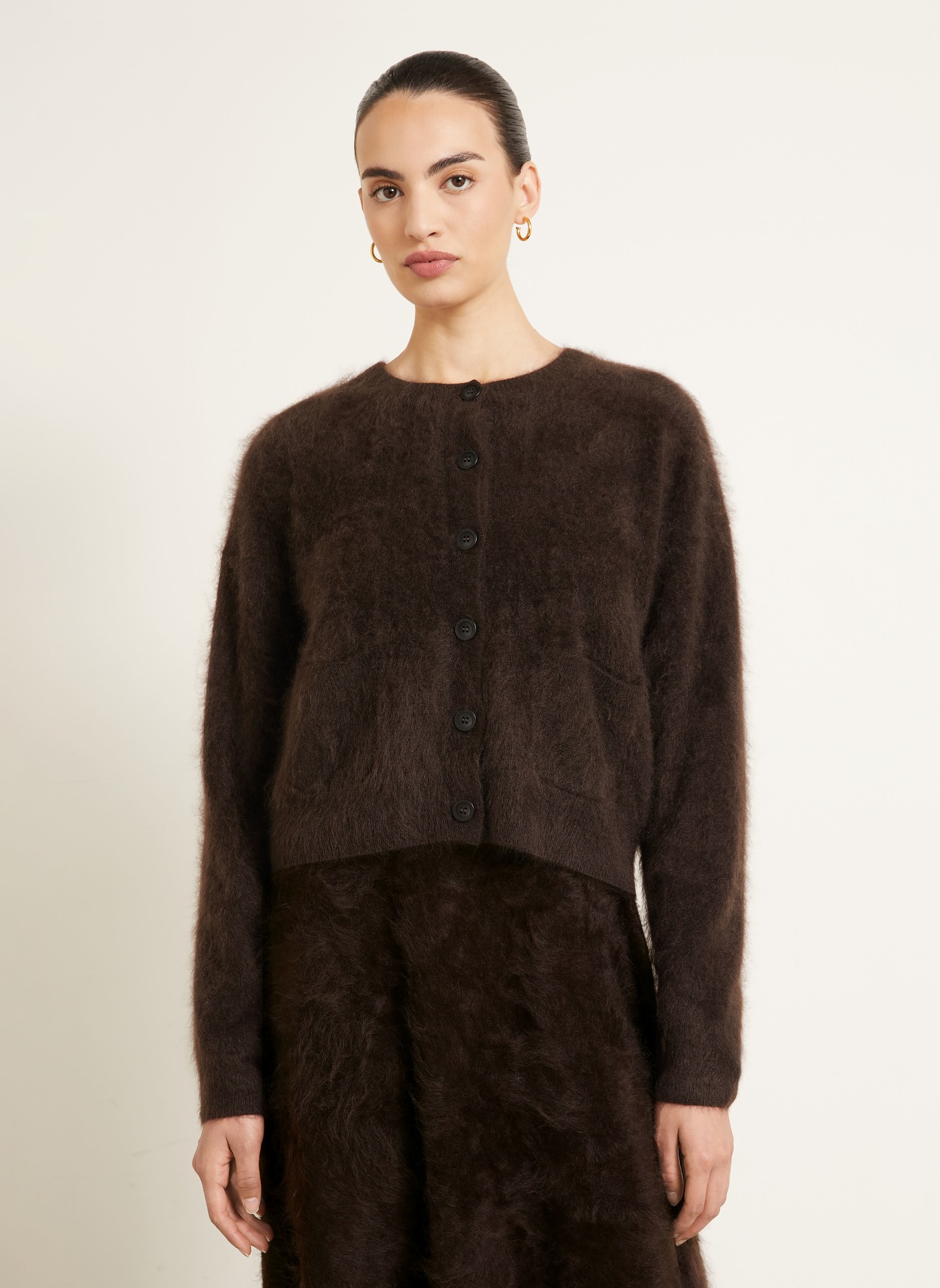 IRIS von ARNIM Strickjacke MINA aus Cashmere: DUNKELBRAUN