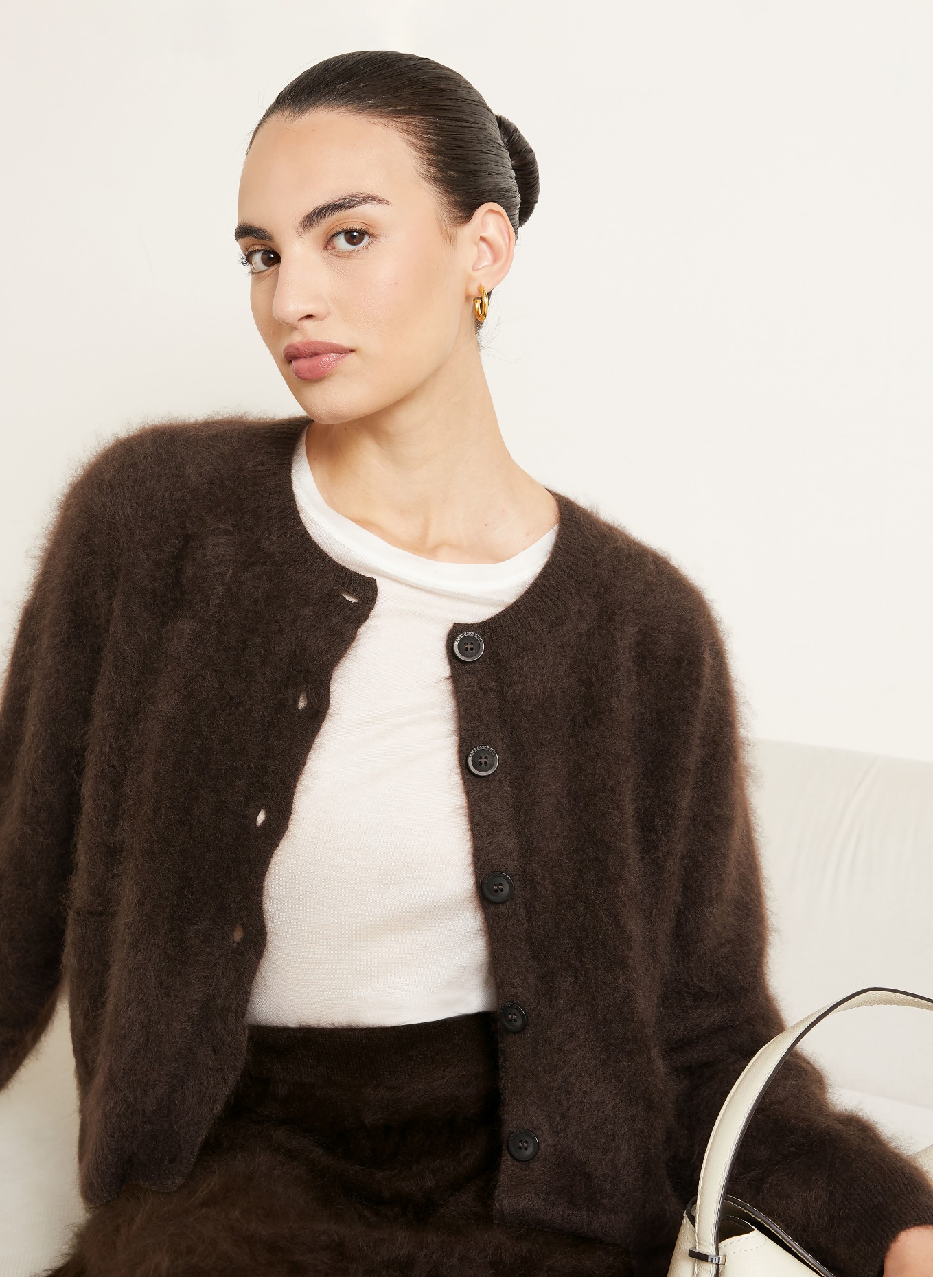IRIS von ARNIM Strickjacke MINA aus Cashmere: DUNKELBRAUN