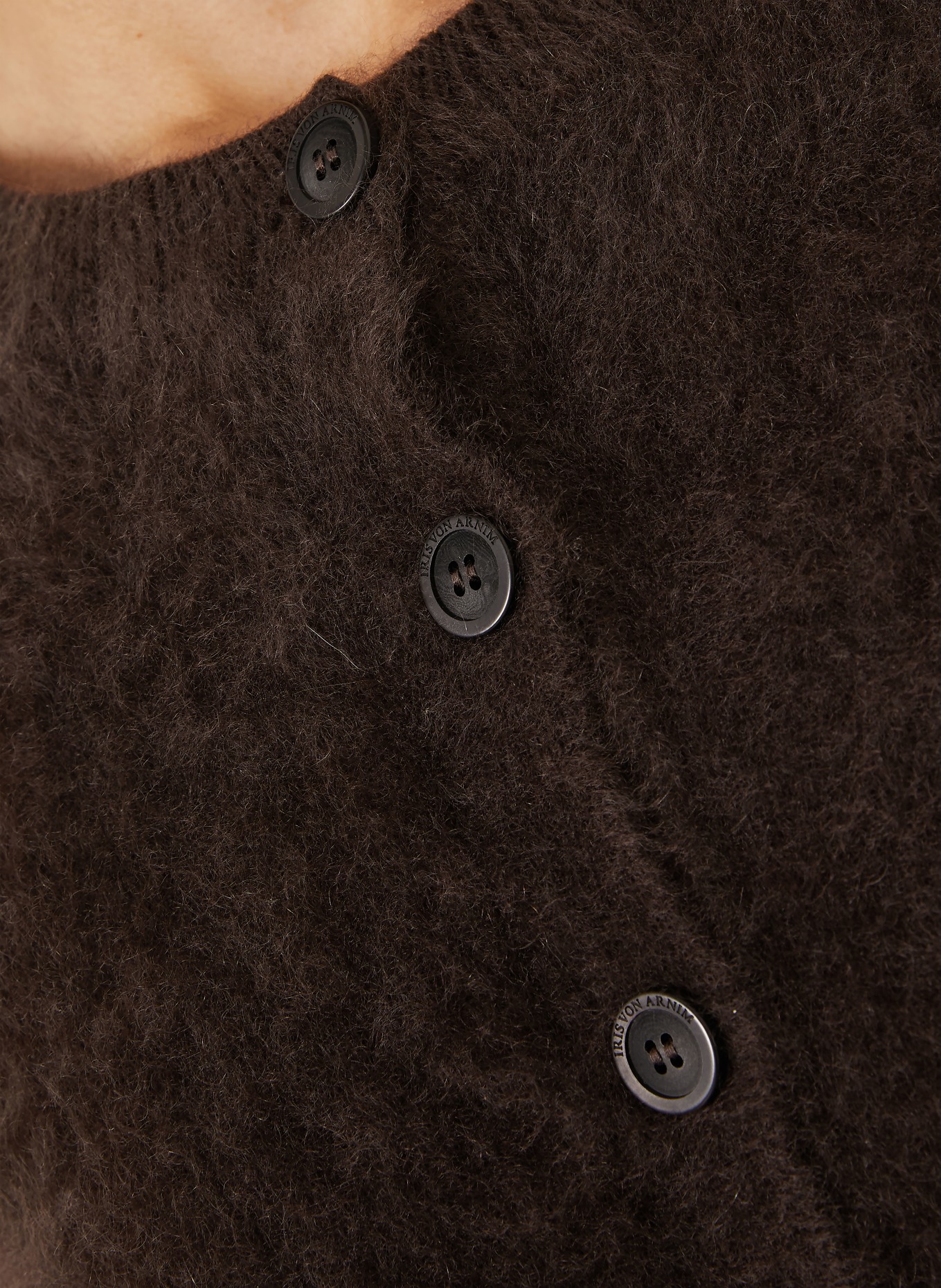 IRIS von ARNIM Strickjacke MINA aus Cashmere: DUNKELBRAUN