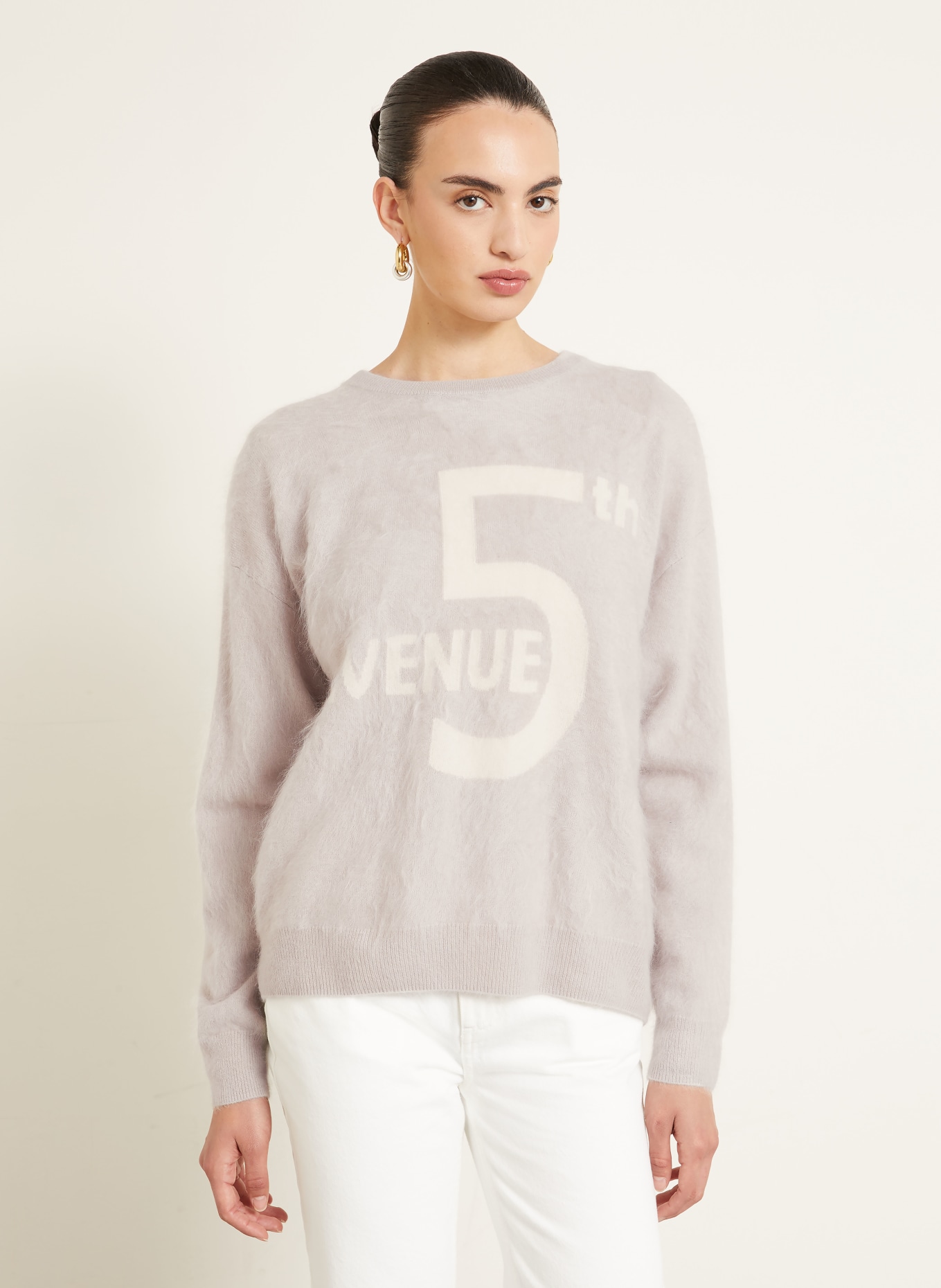 IRIS von ARNIM Cashmere-Pullover 5TH AVENUE: BEIGE / ECRU