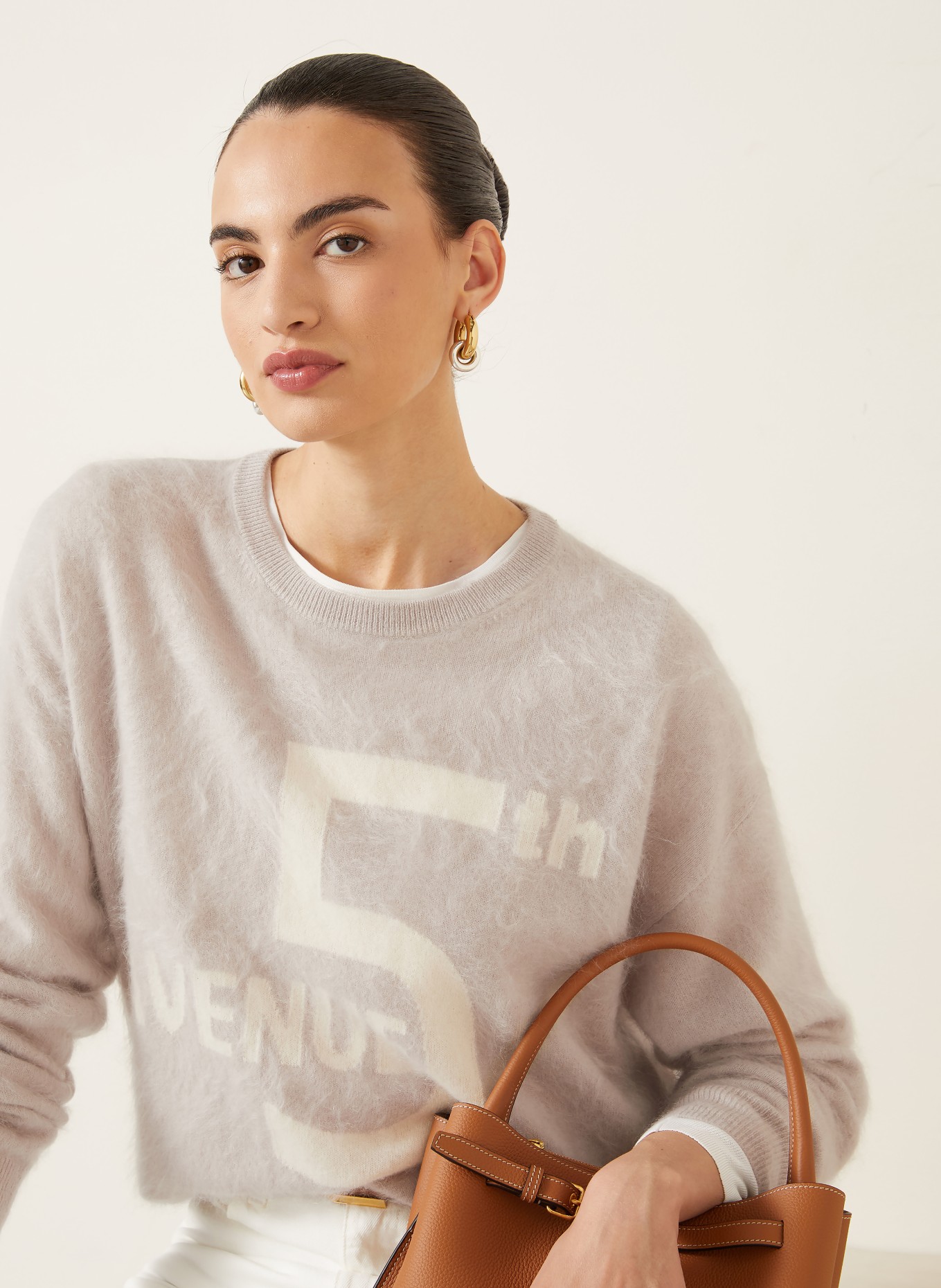 IRIS von ARNIM Cashmere-Pullover 5TH AVENUE: BEIGE / ECRU