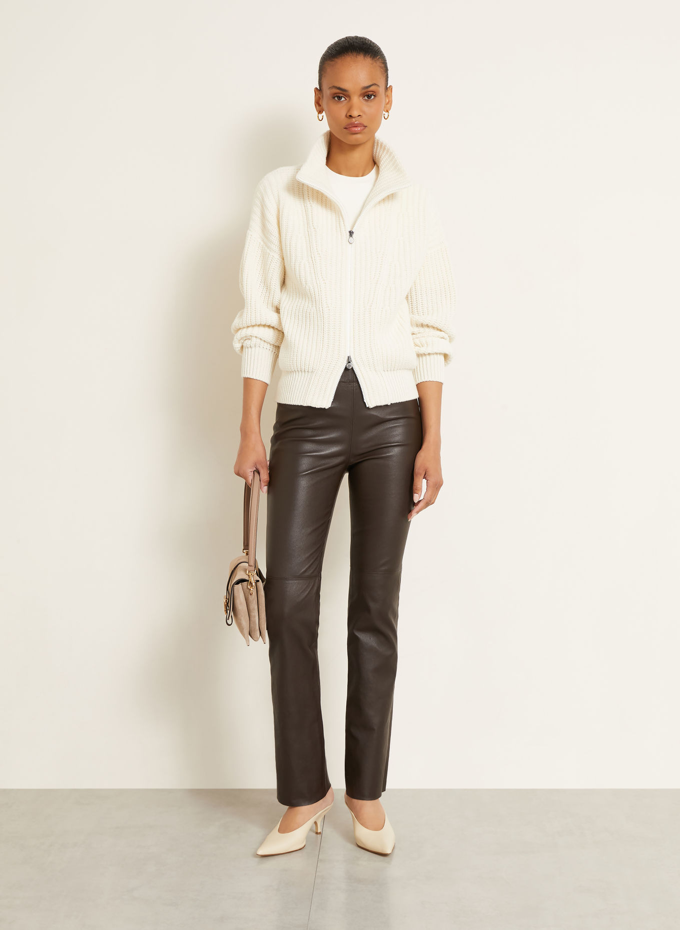 IRIS von ARNIM PHILINE Leather Pants: DARK BROWN