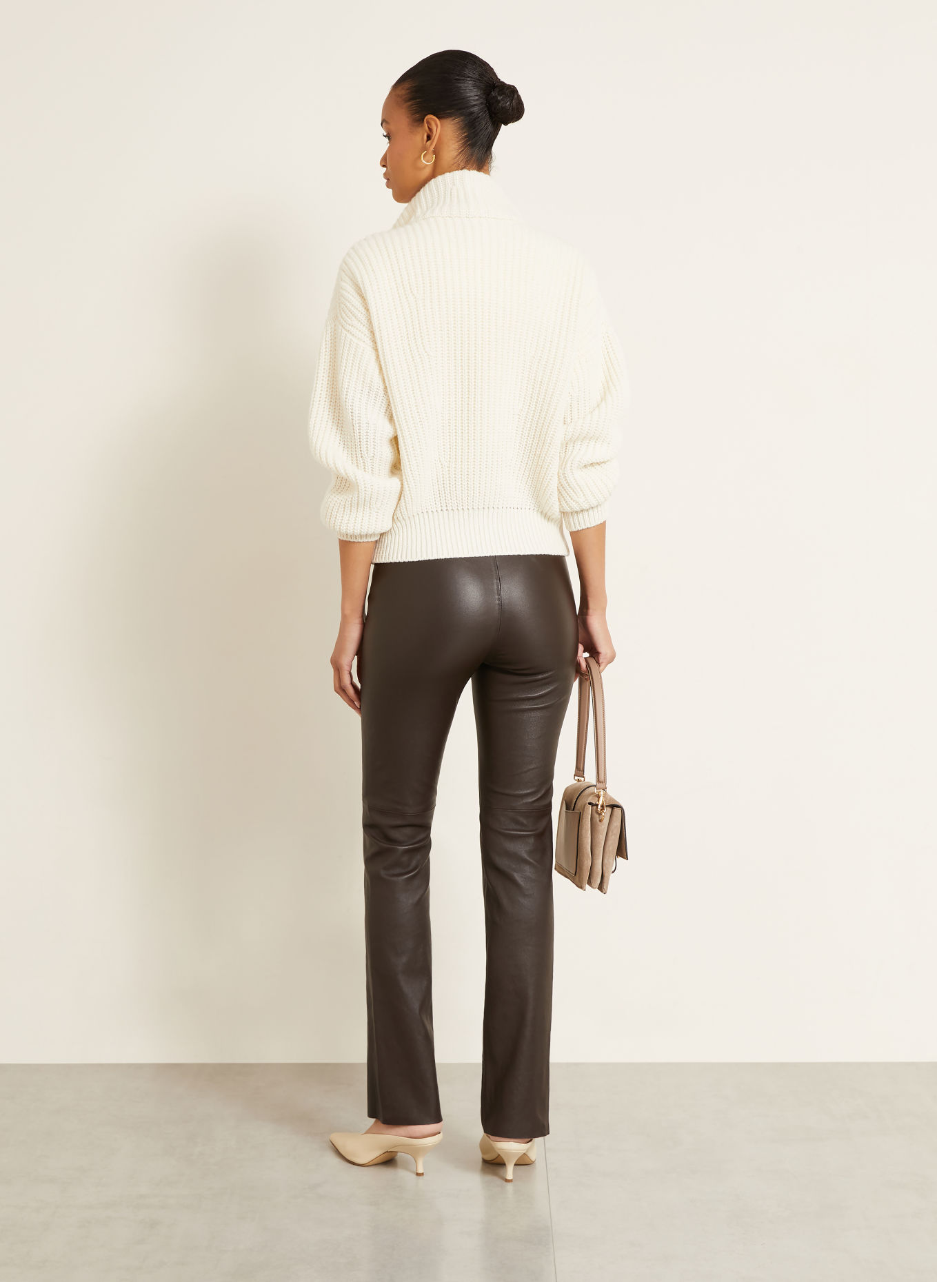 IRIS von ARNIM PHILINE Leather Pants: DARK BROWN