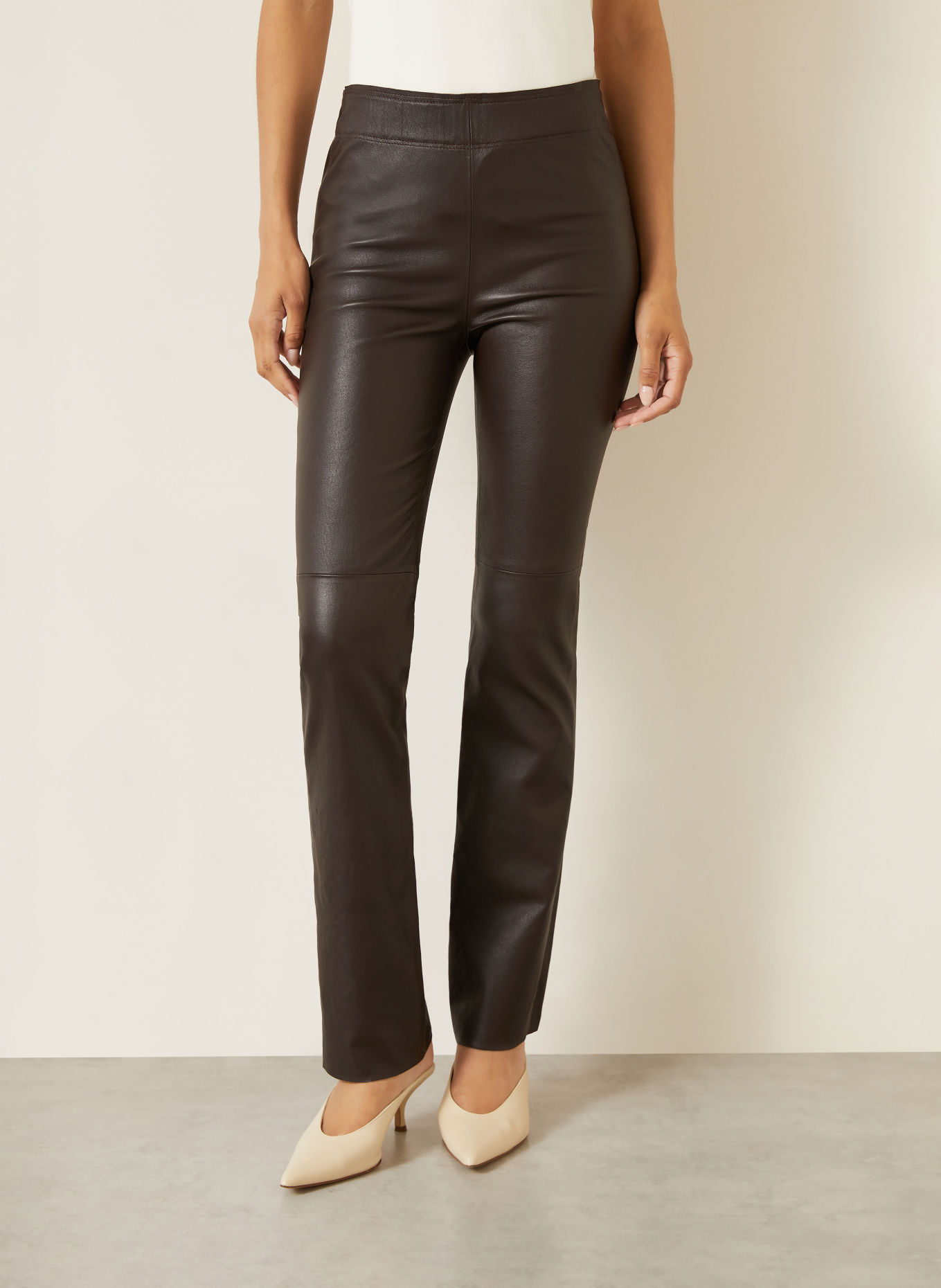 IRIS von ARNIM PHILINE Leather Pants: DARK BROWN