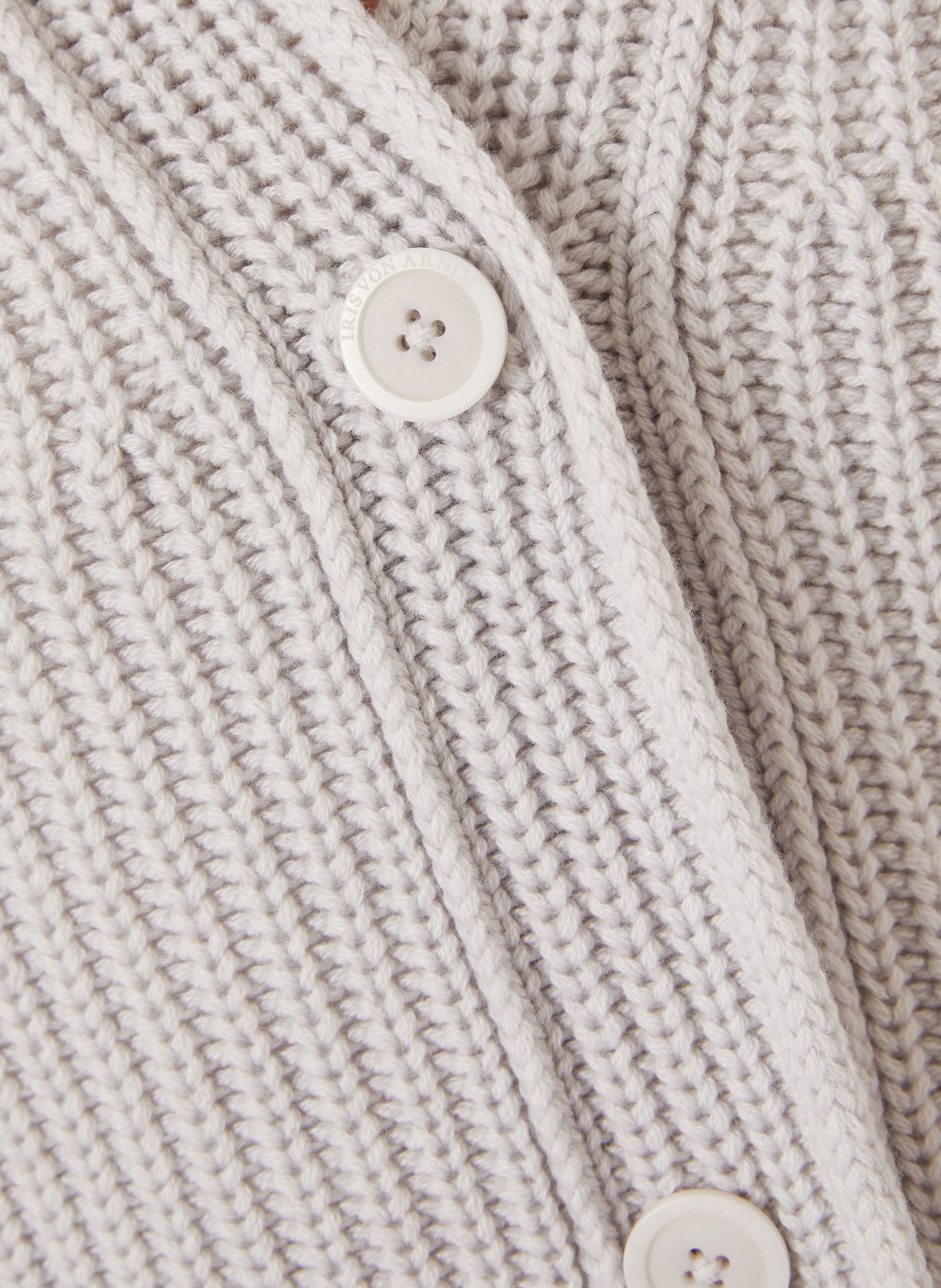 IRIS von ARNIM FALLOU BUTTON vest van kasjmier met 3/4-mouwen: LICHTGRIJS